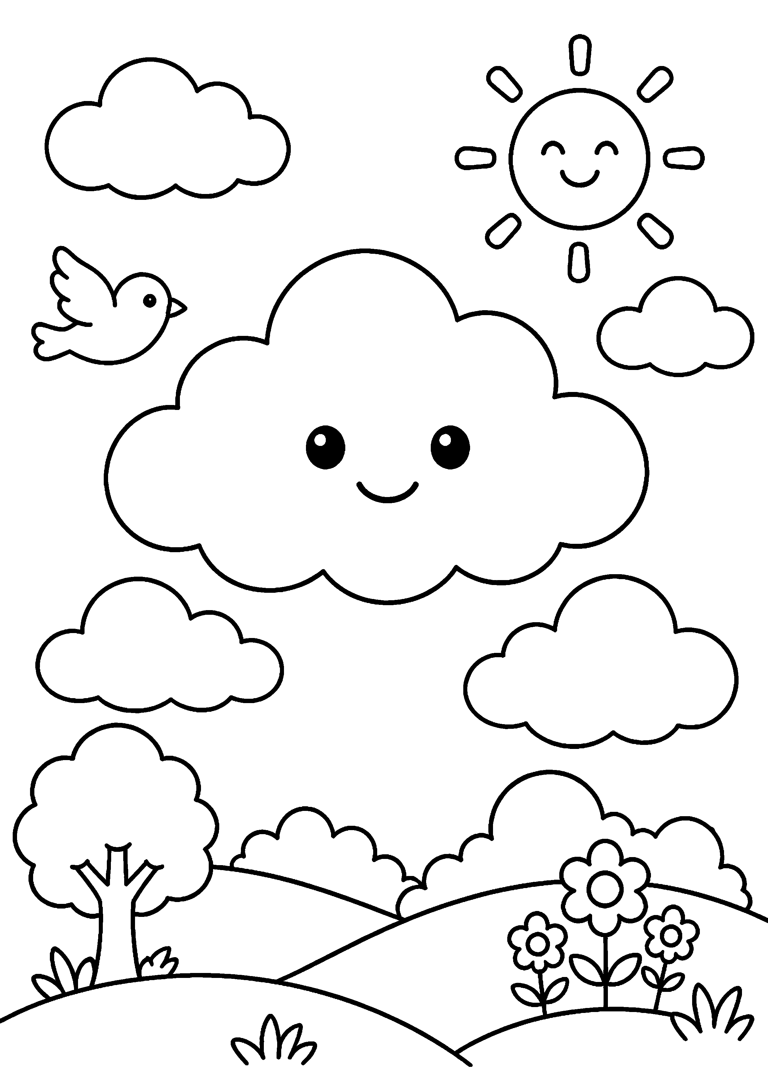 Coloriage Nuages à imprimer – dessin 4