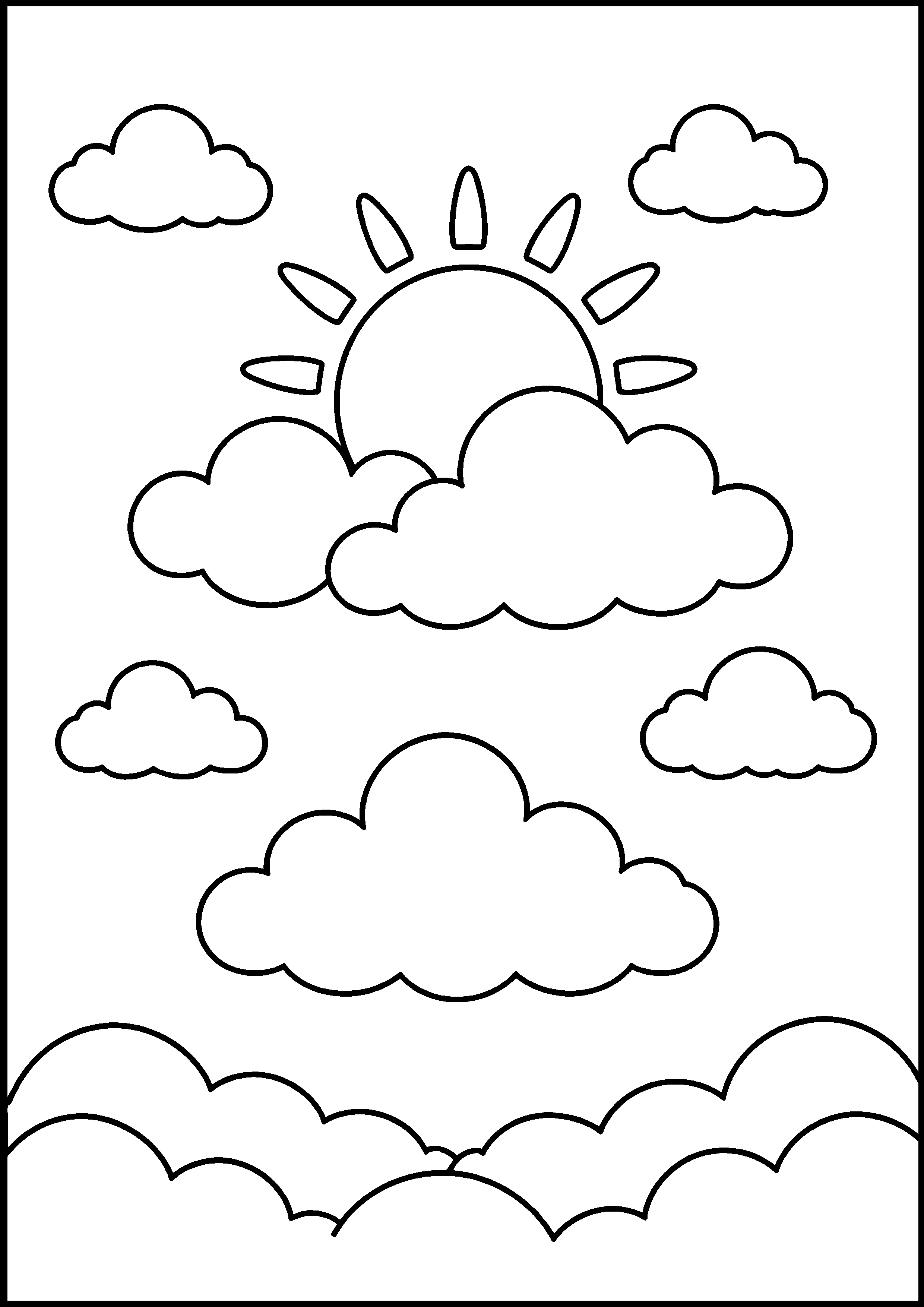 Coloriage Nuages à imprimer – dessin n°6