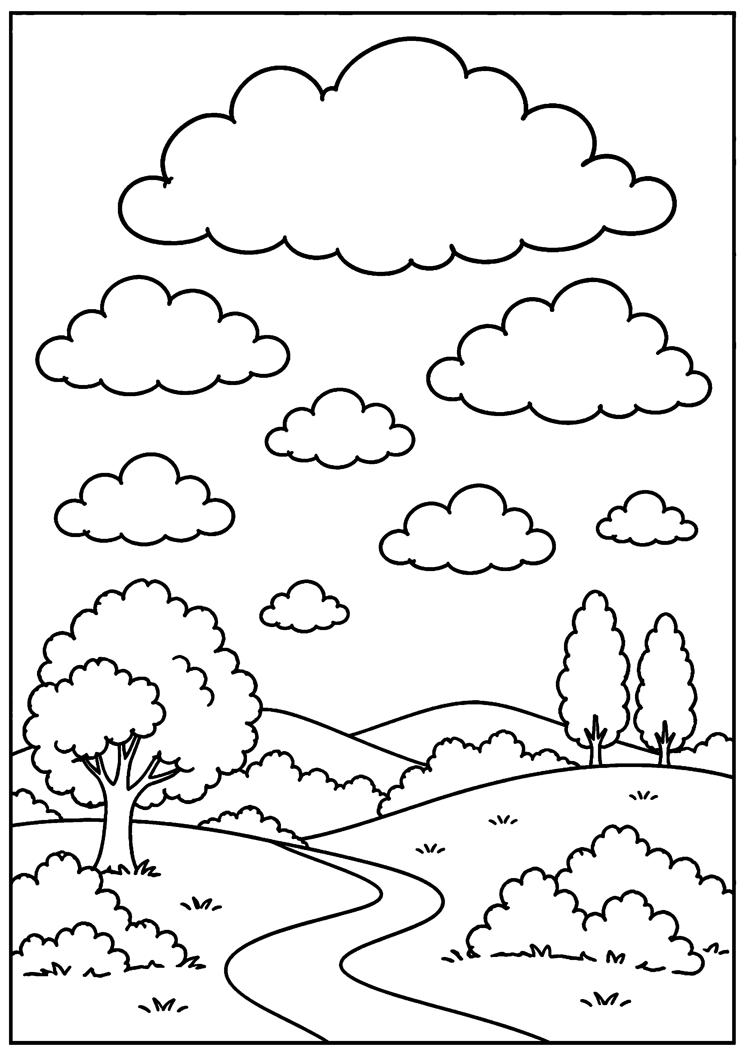 Coloriage Nuages à imprimer – dessin n°8