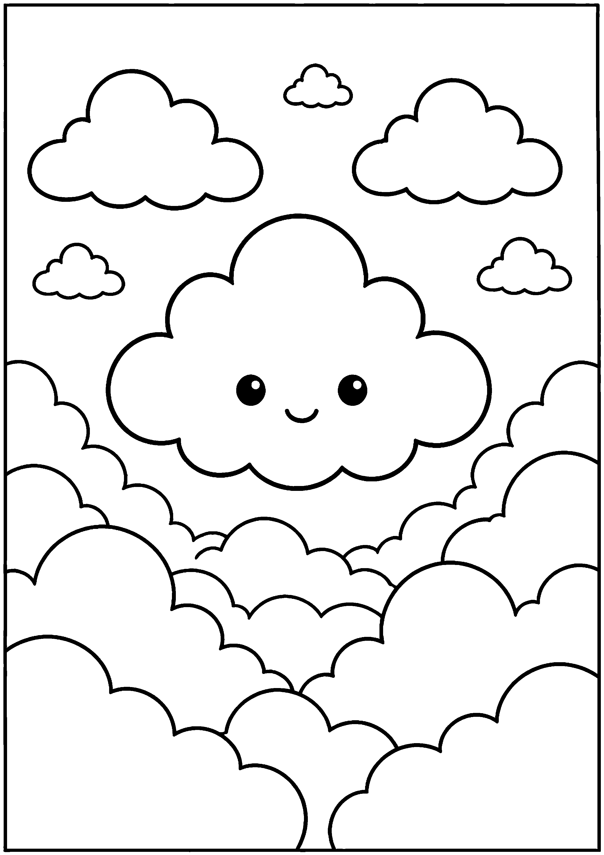 Coloriage Nuages à imprimer – dessin n°10