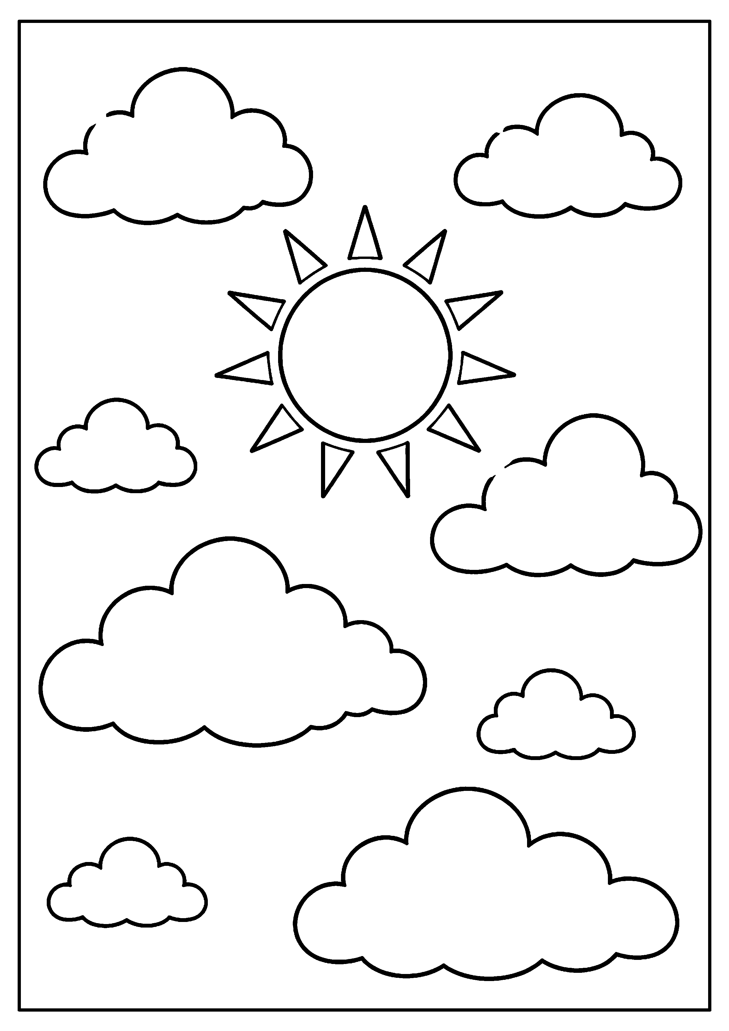 Coloriage Nuages à imprimer – dessin n°13