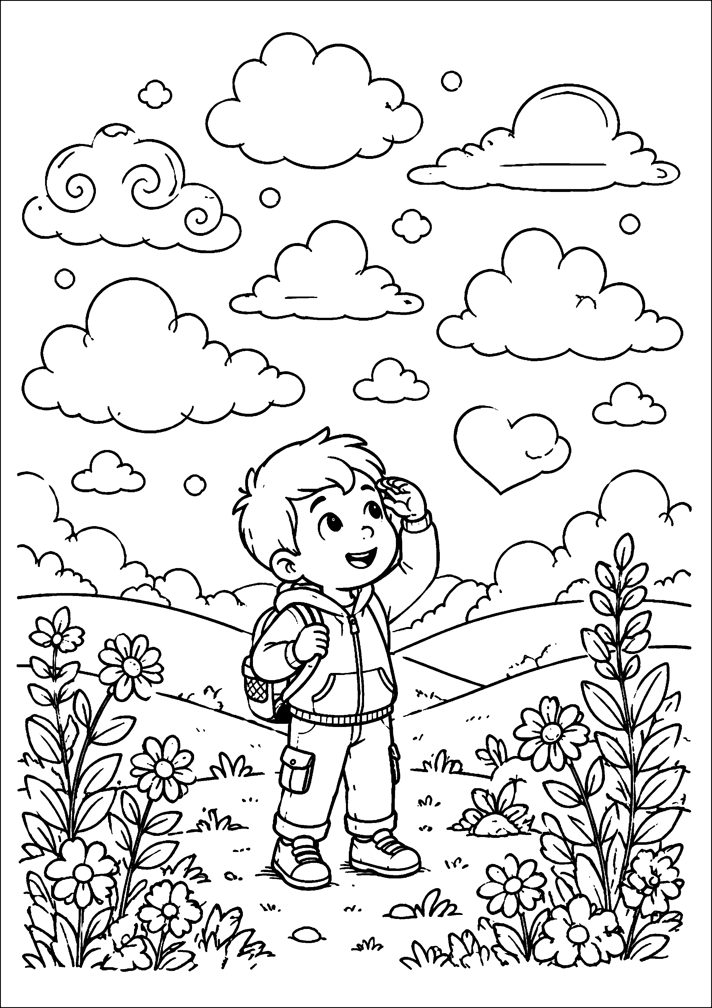 Coloriage Nuages à imprimer – dessin n°16