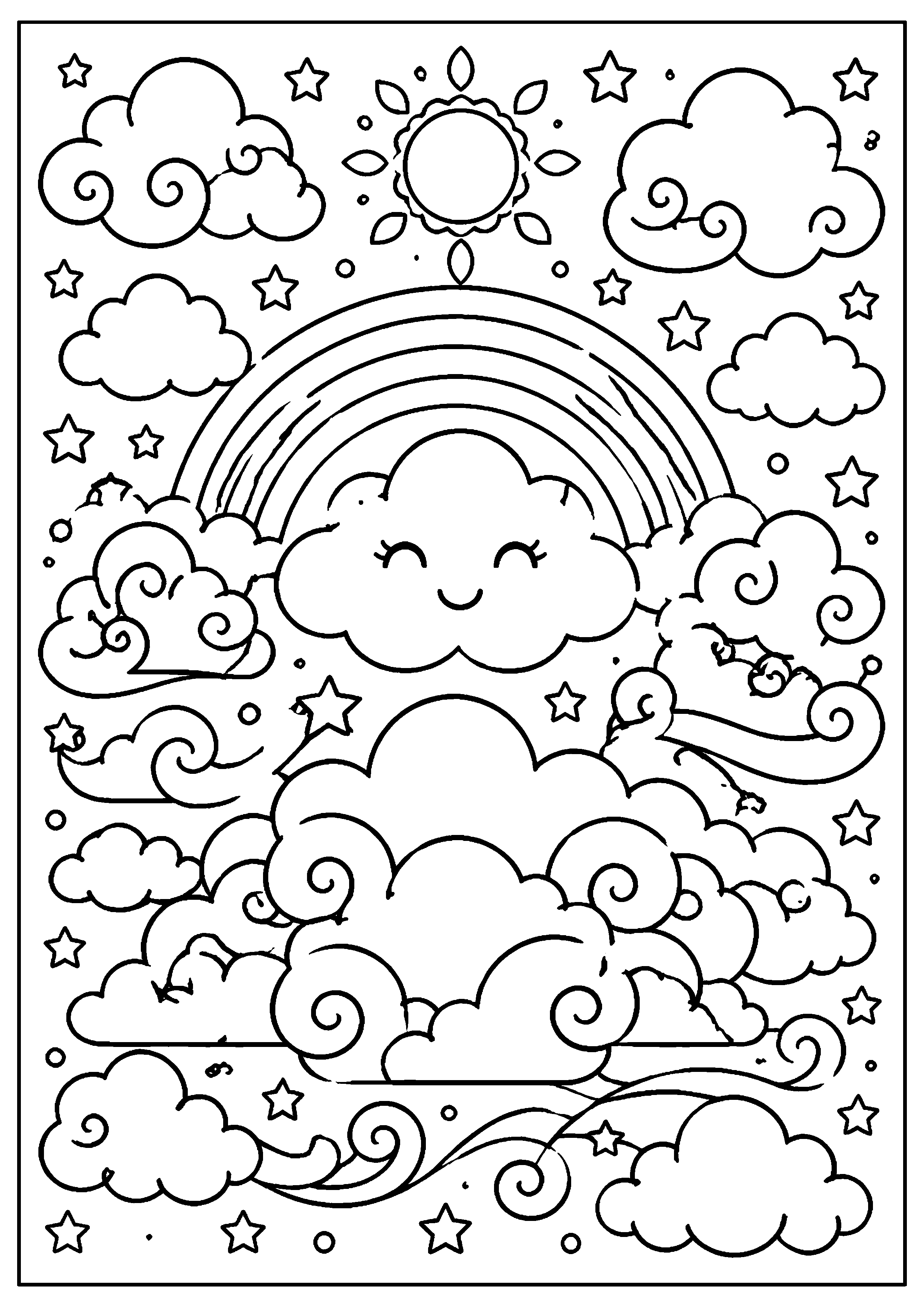 Coloriage Nuages à imprimer – dessin n°19