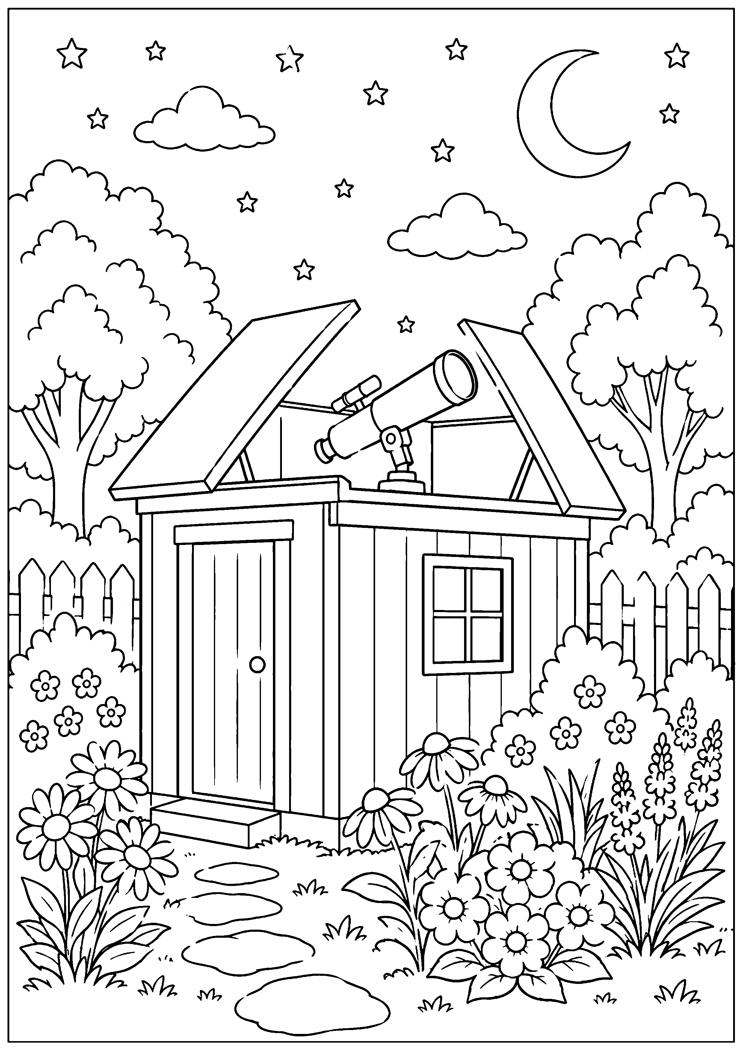 Coloriage observatoire à imprimer – dessin n°3