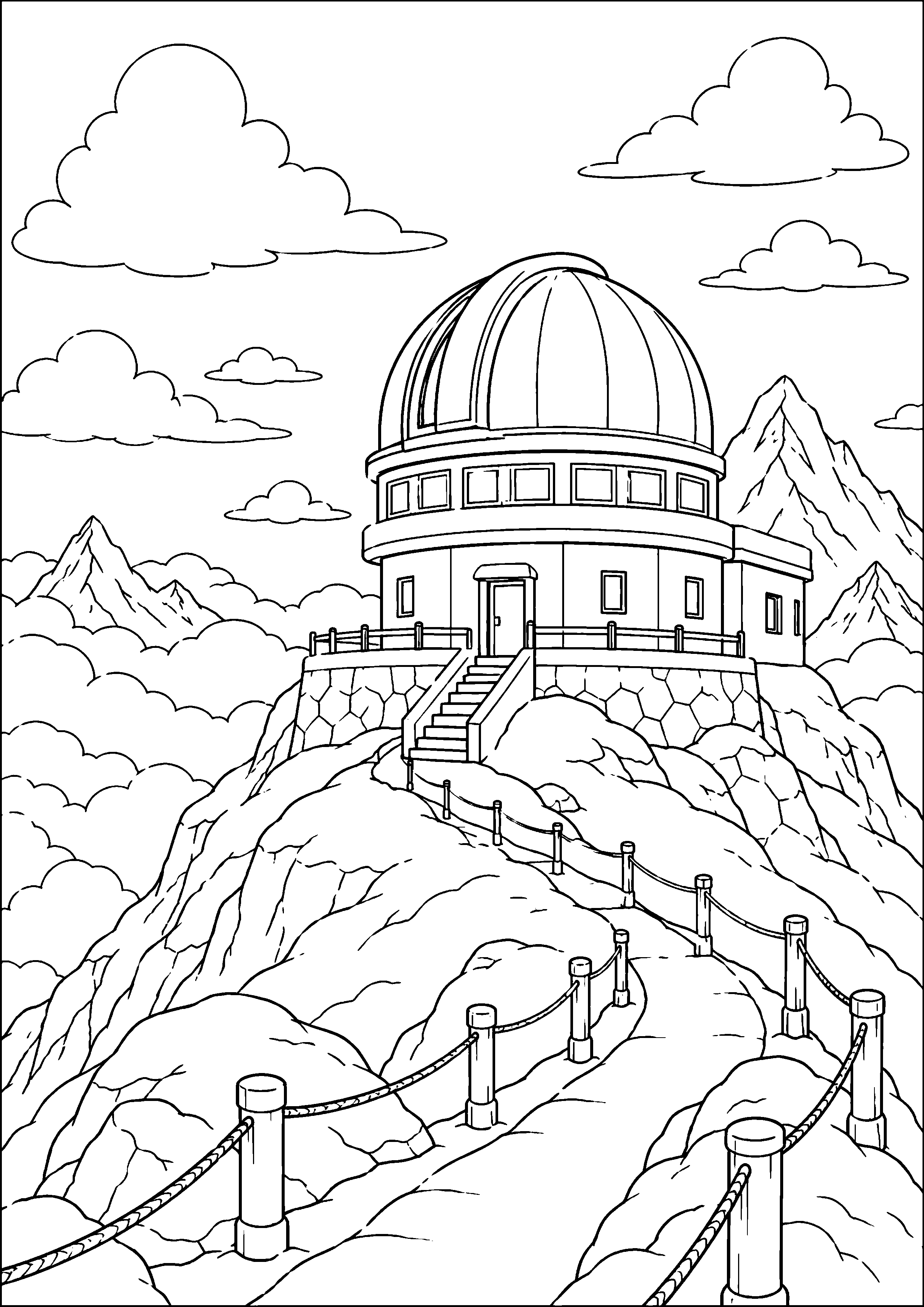 Coloriage observatoire à imprimer – dessin n°4