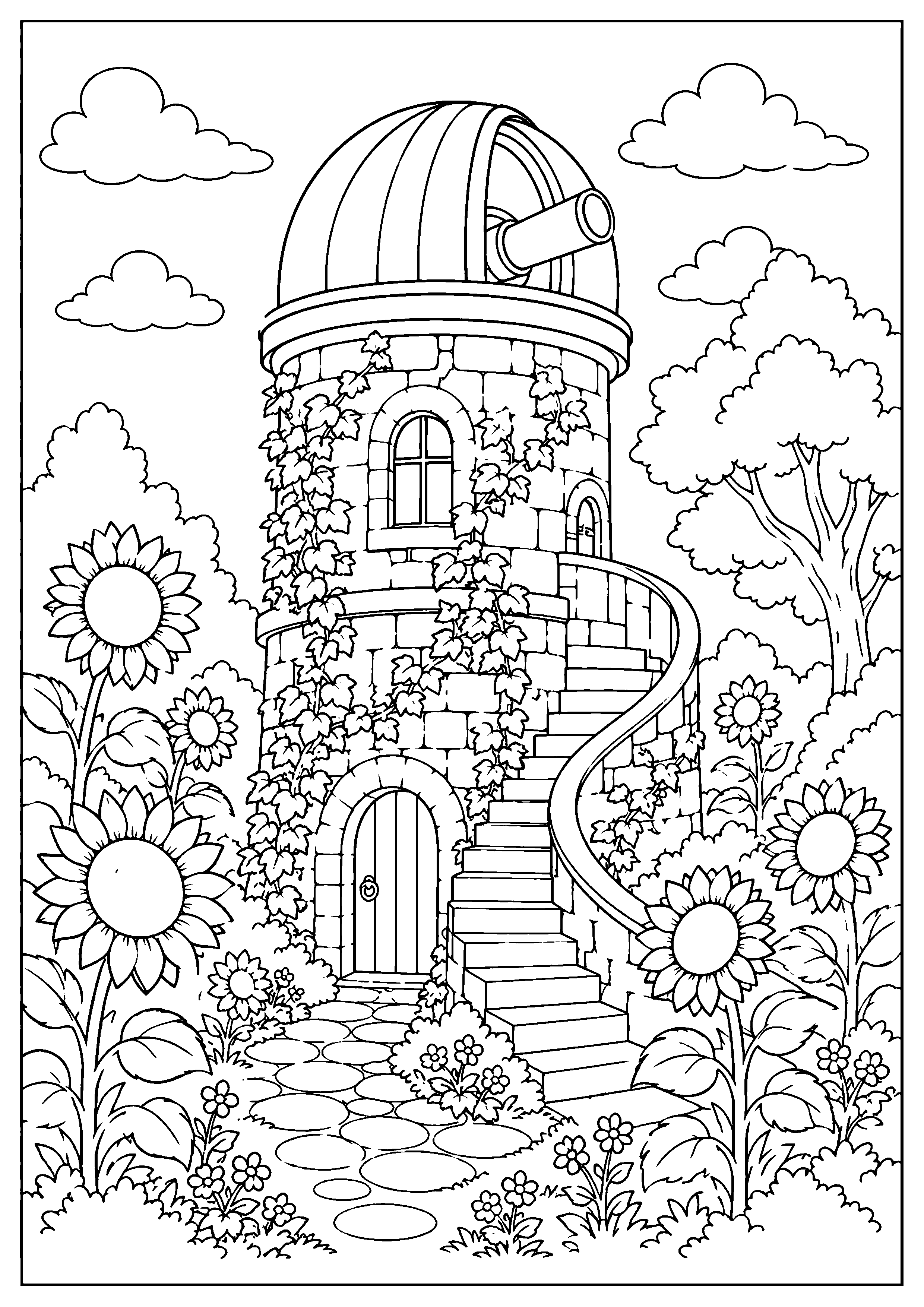 Coloriage observatoire à imprimer – dessin n°6