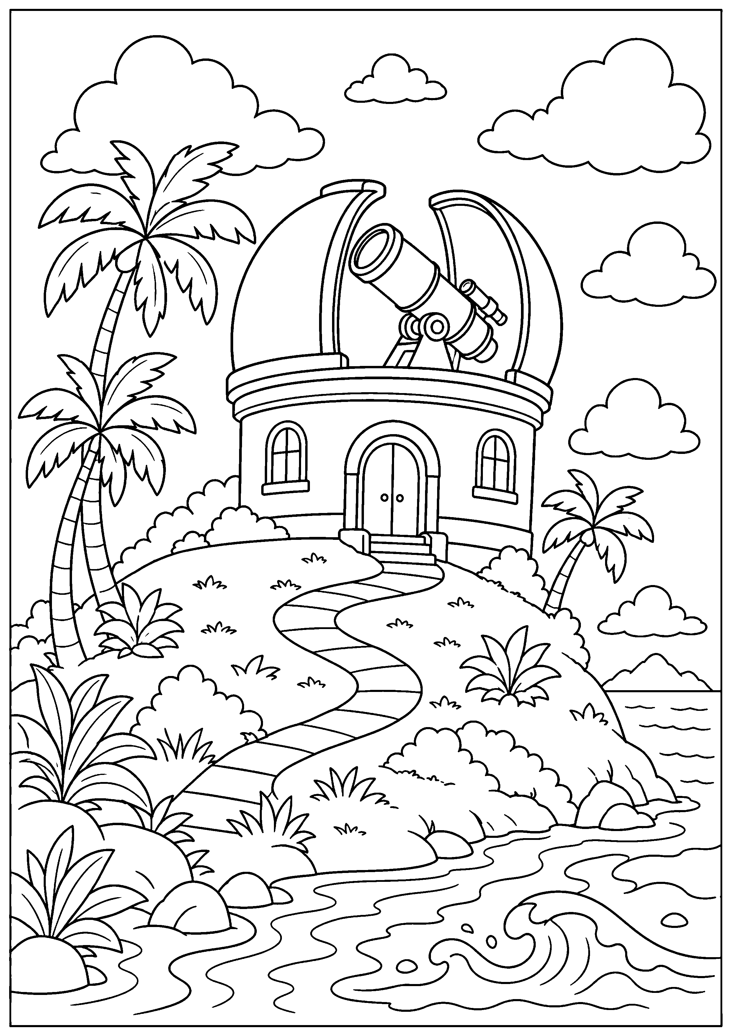 Coloriage observatoire à imprimer – dessin n°7