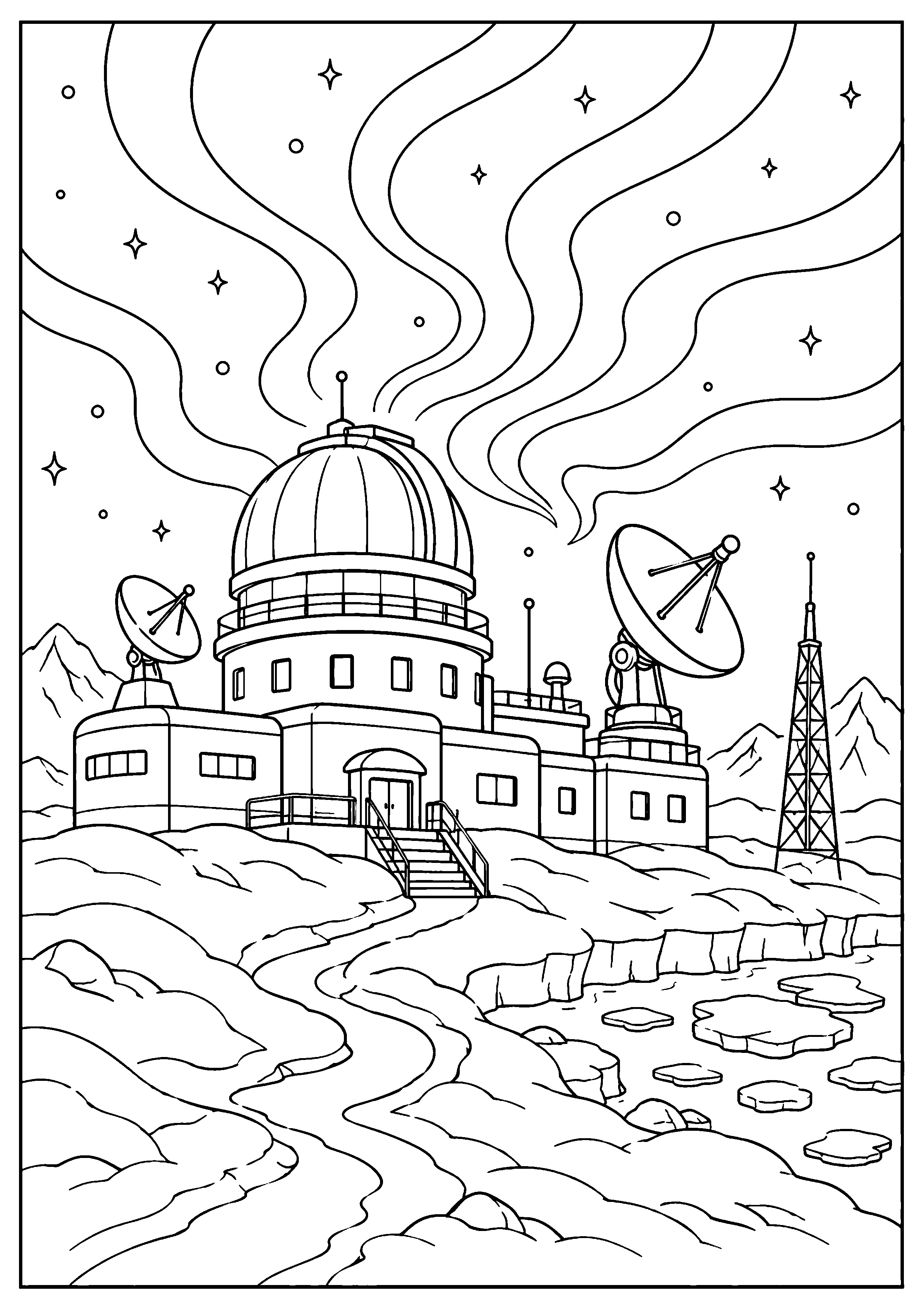 Coloriage observatoire à imprimer – dessin n°8