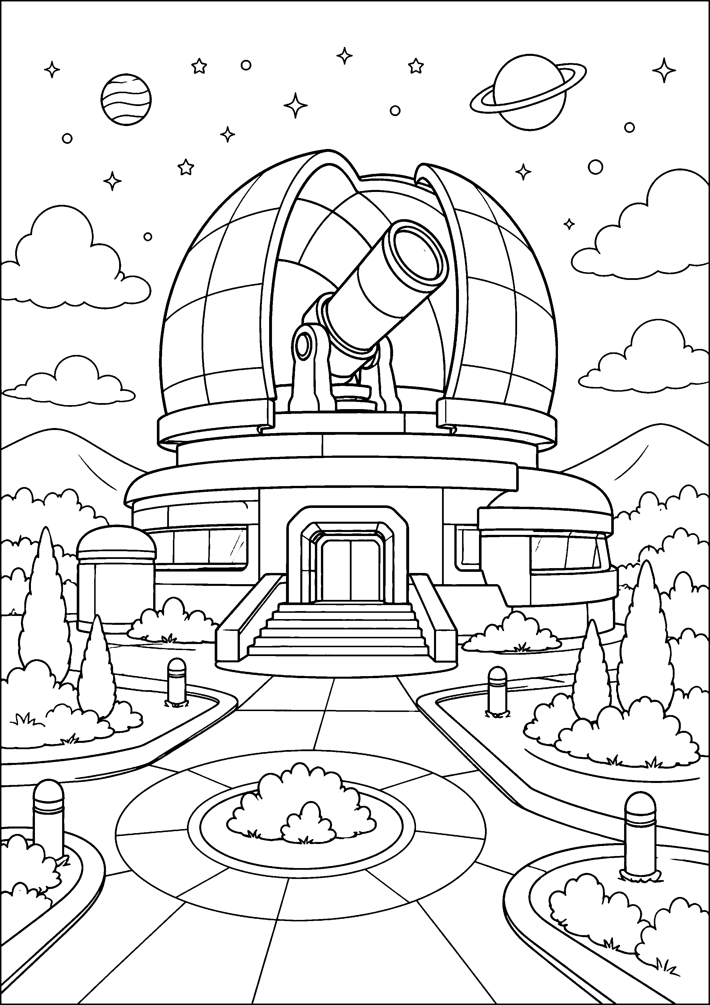 Coloriage observatoire à imprimer – dessin n°9