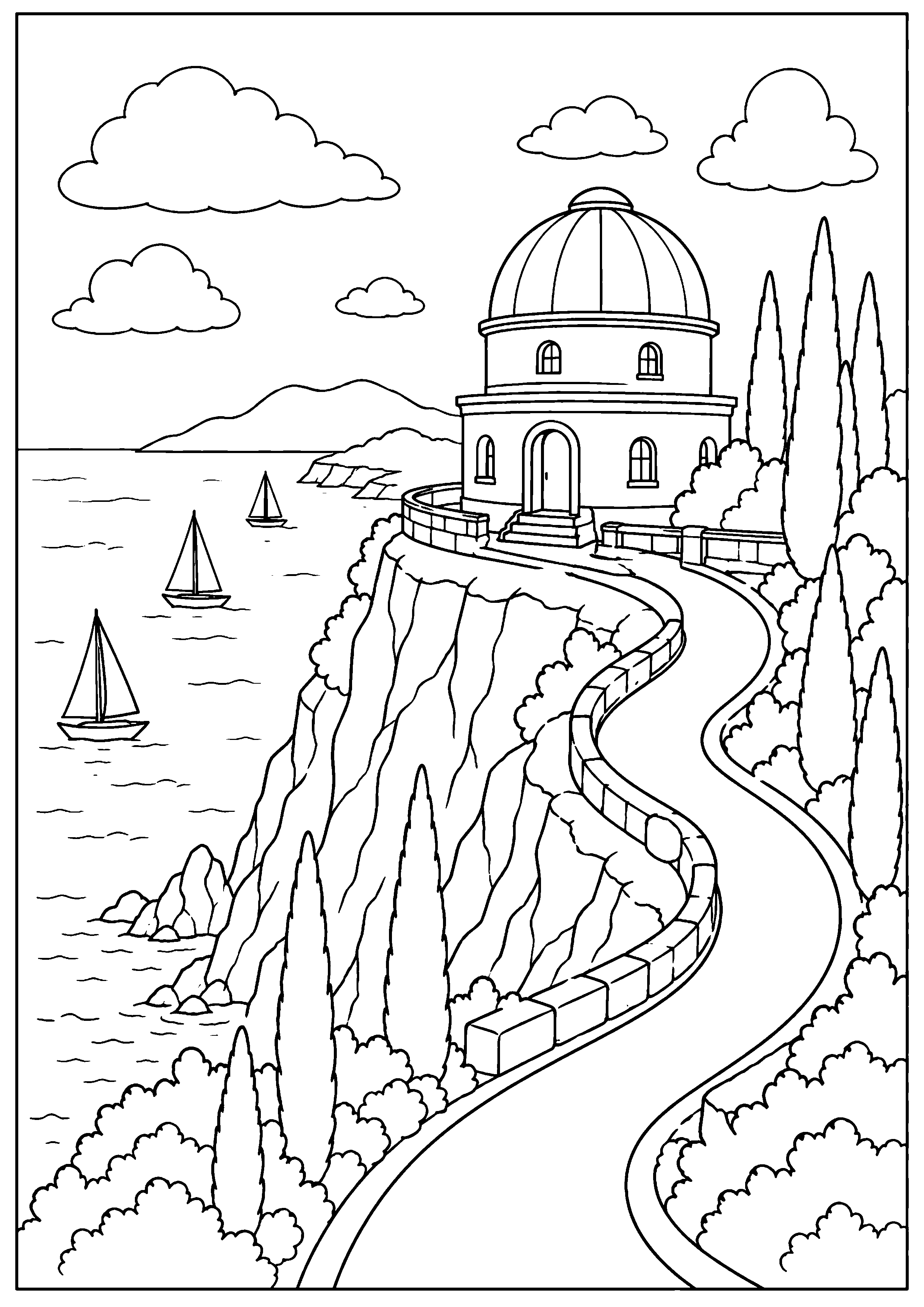 Coloriage observatoire à imprimer – dessin n°10