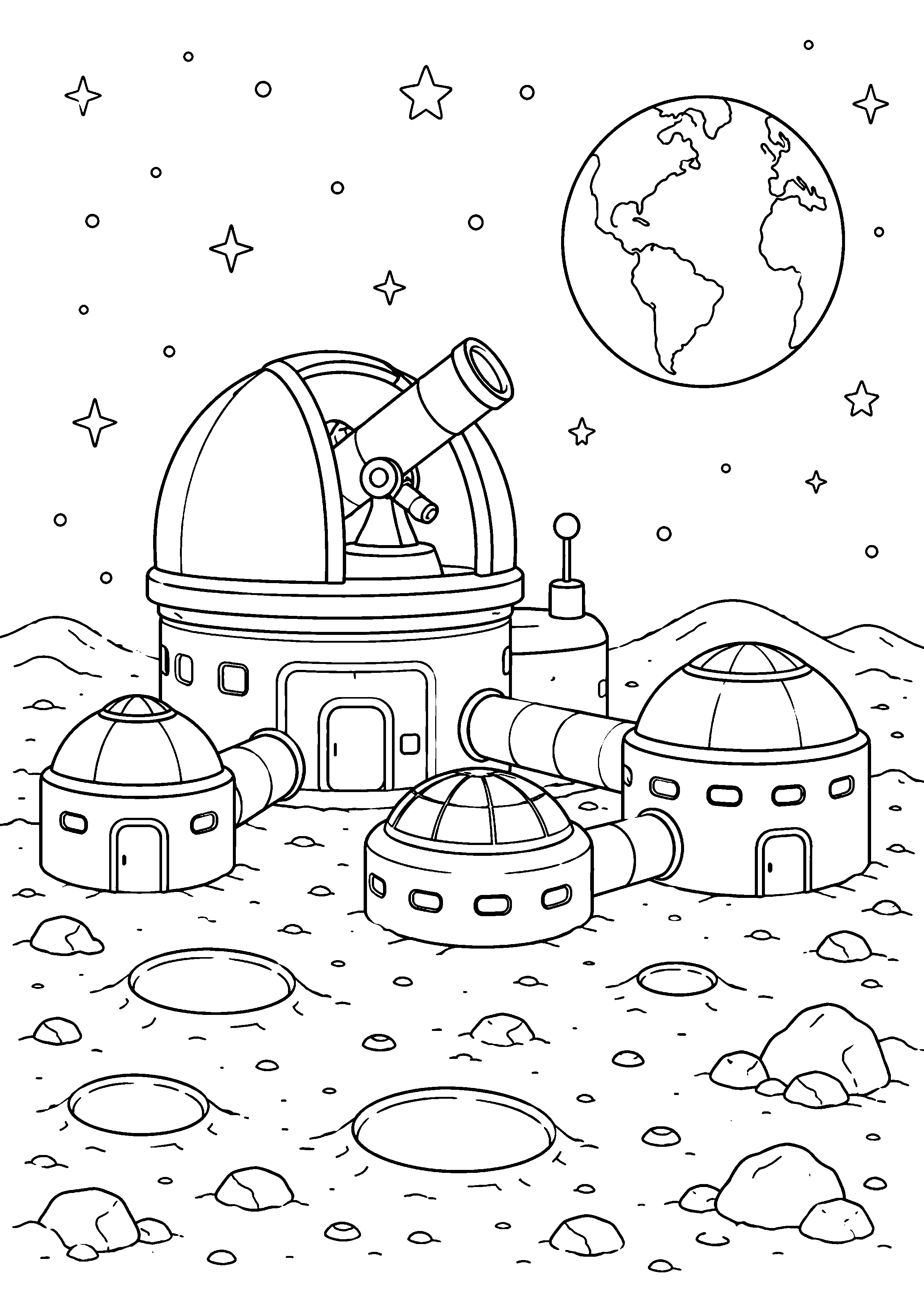 Coloriage observatoire à imprimer – dessin n°14