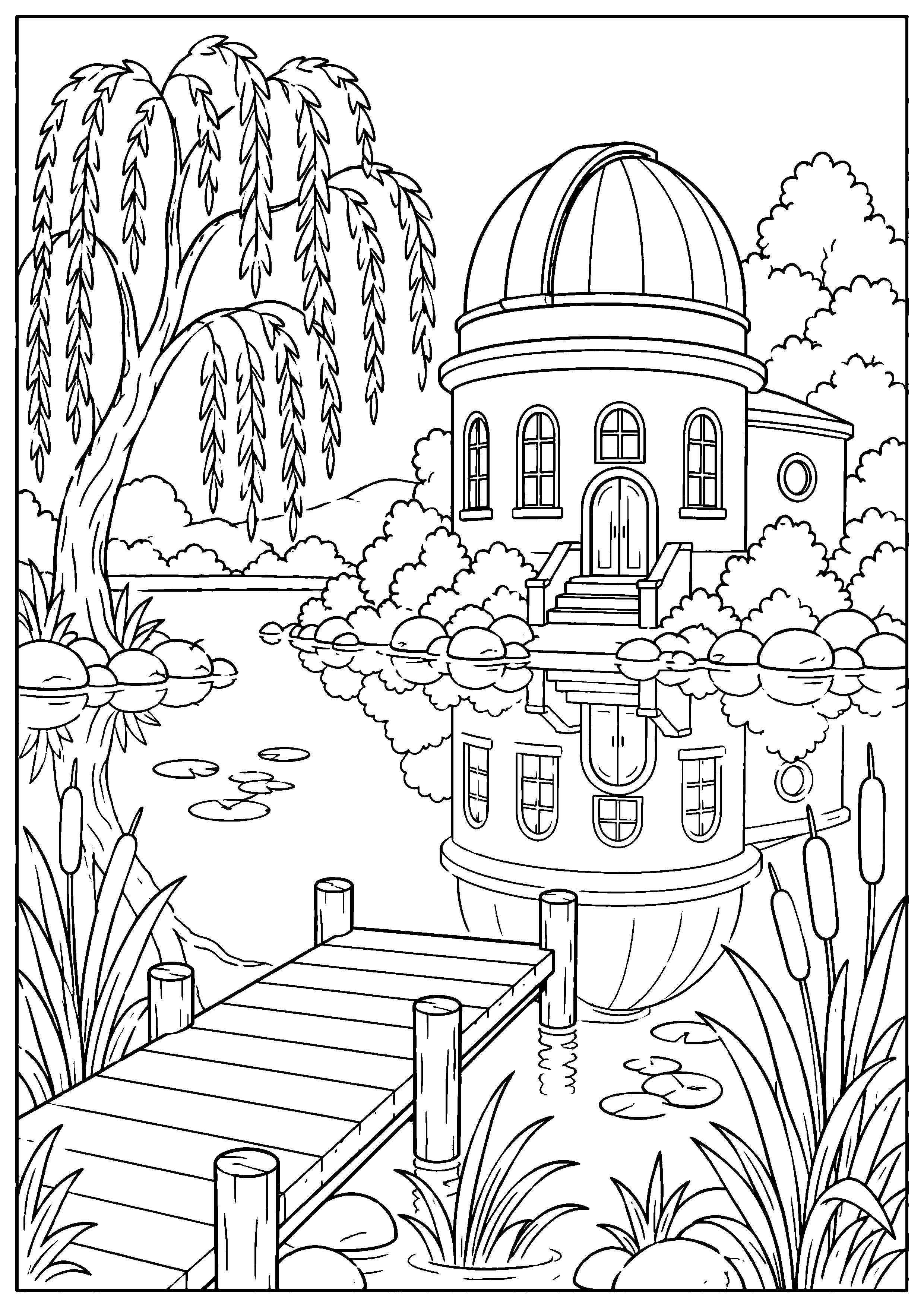 Coloriage observatoire à imprimer – dessin n°15