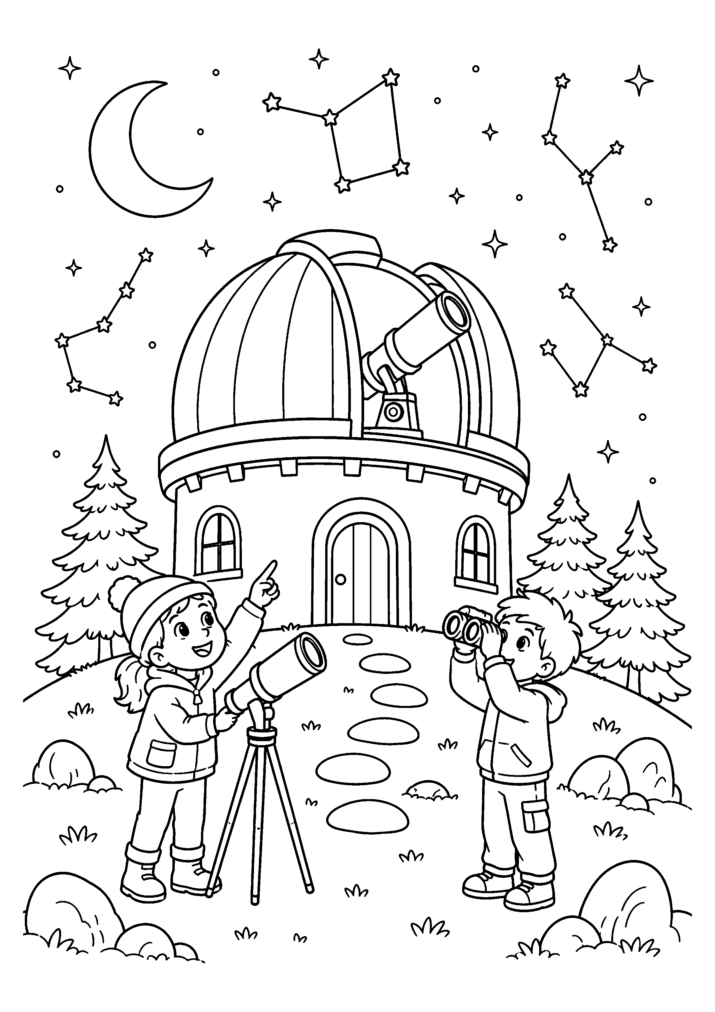Coloriage observatoire à imprimer – dessin n°17