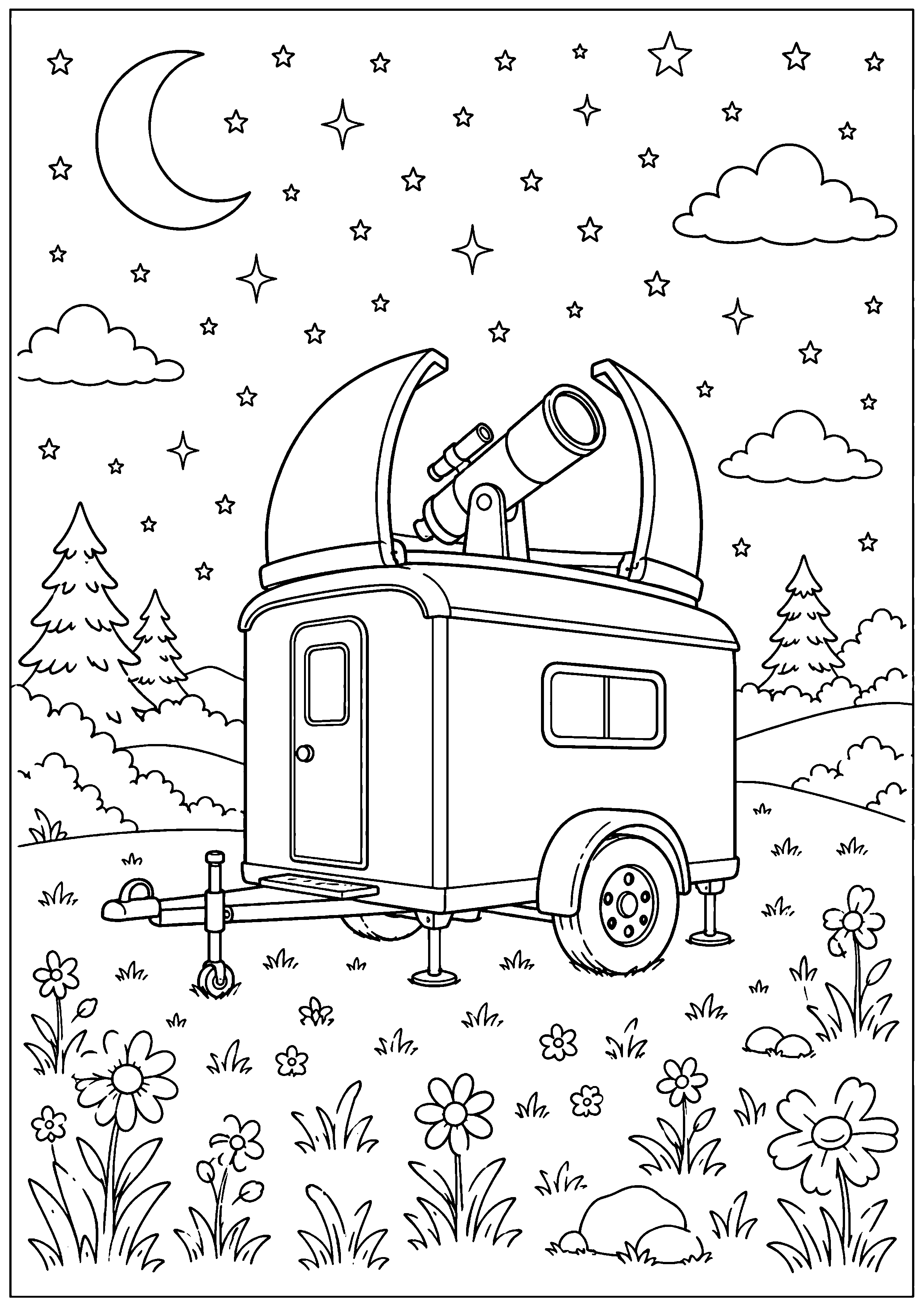 Coloriage observatoire à imprimer – dessin n°18