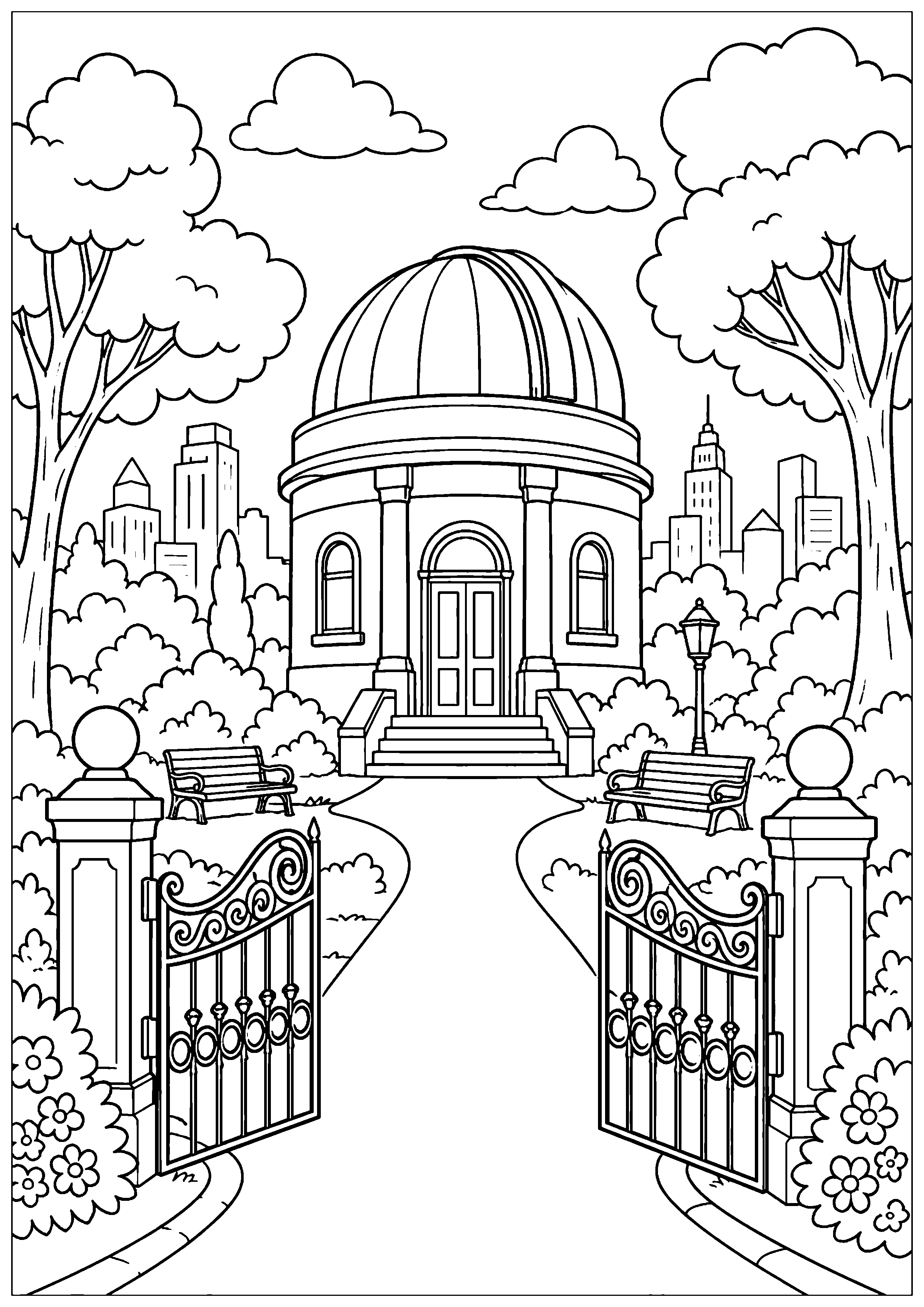 Coloriage observatoire à imprimer – dessin n°19