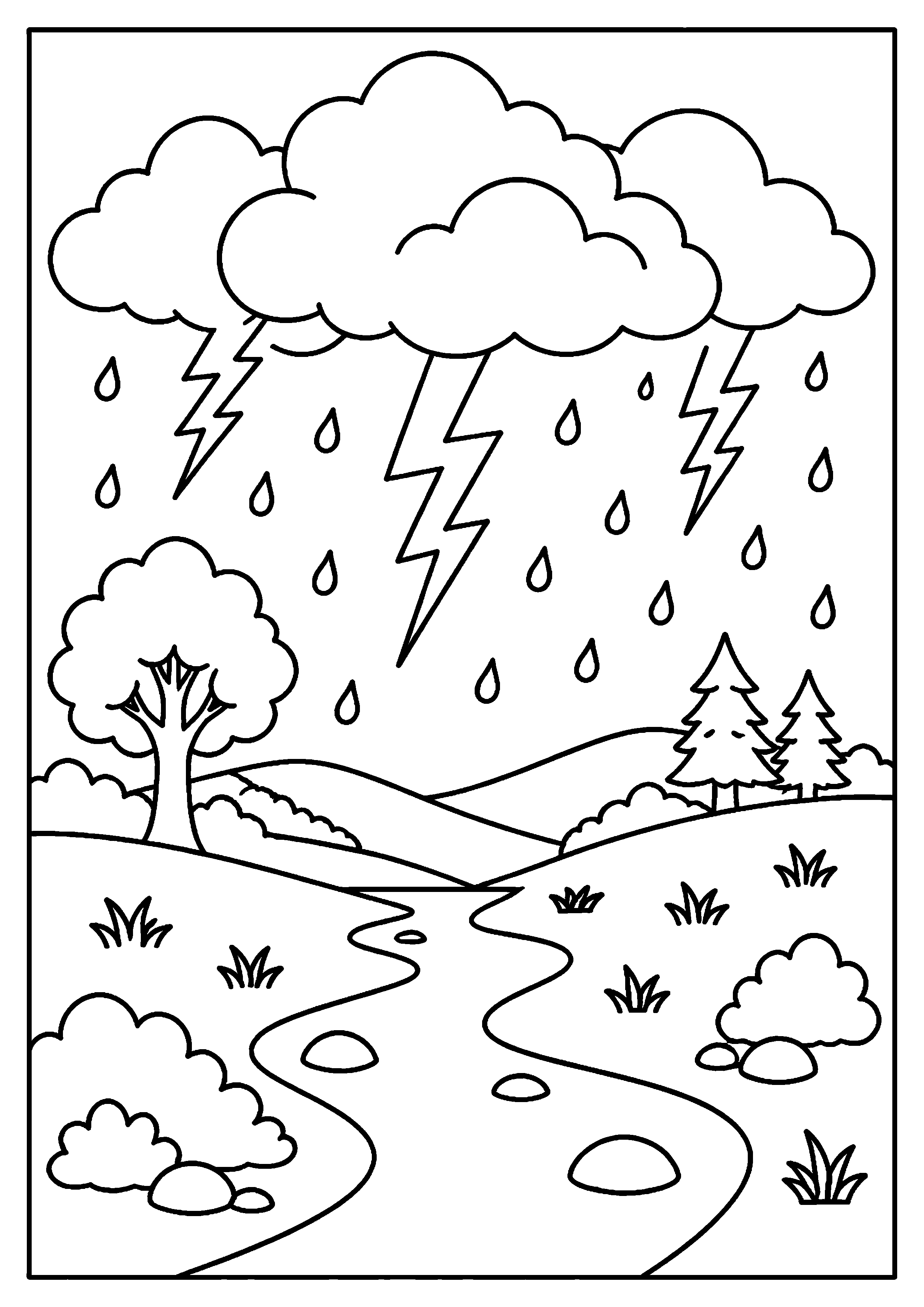 Coloriage Orage à imprimer – dessin 2