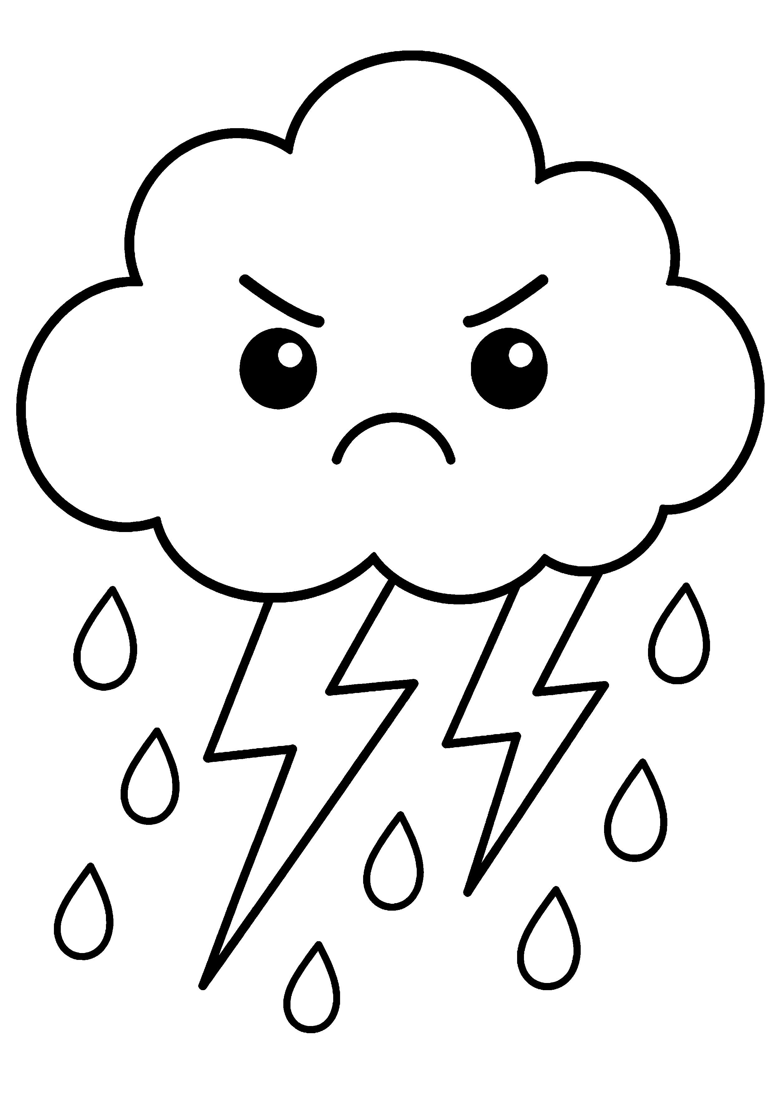 Coloriage Orage à imprimer – dessin 3