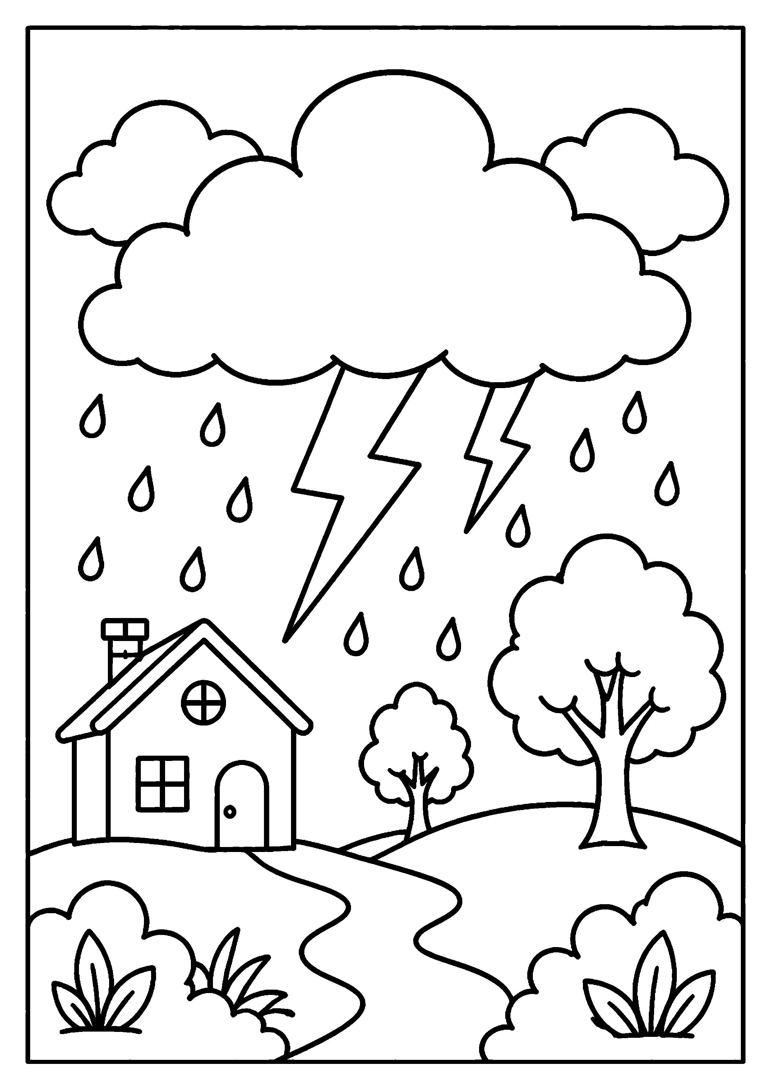 Coloriage Orage à imprimer – dessin 4