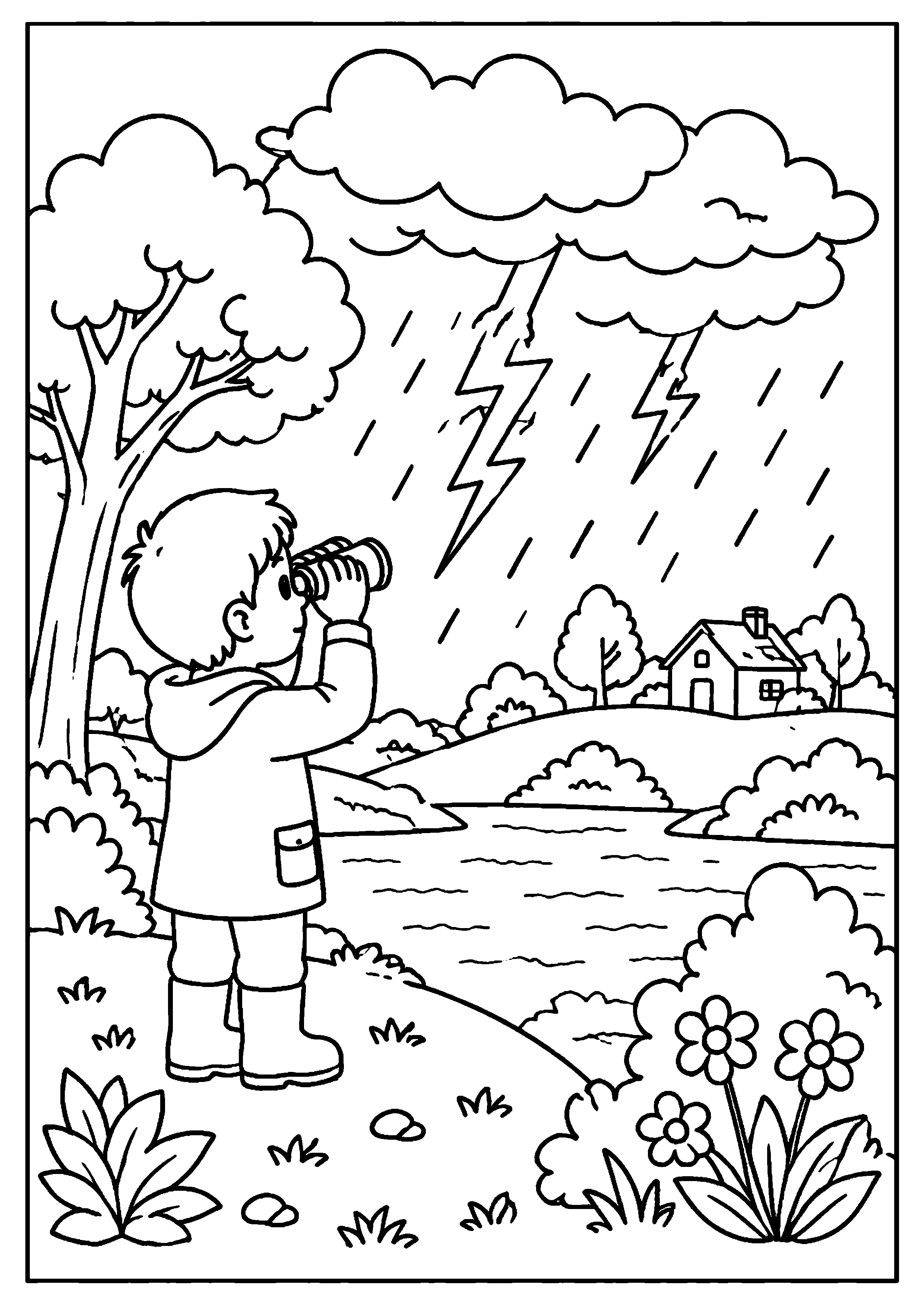 Coloriage Orage à imprimer – dessin n°12