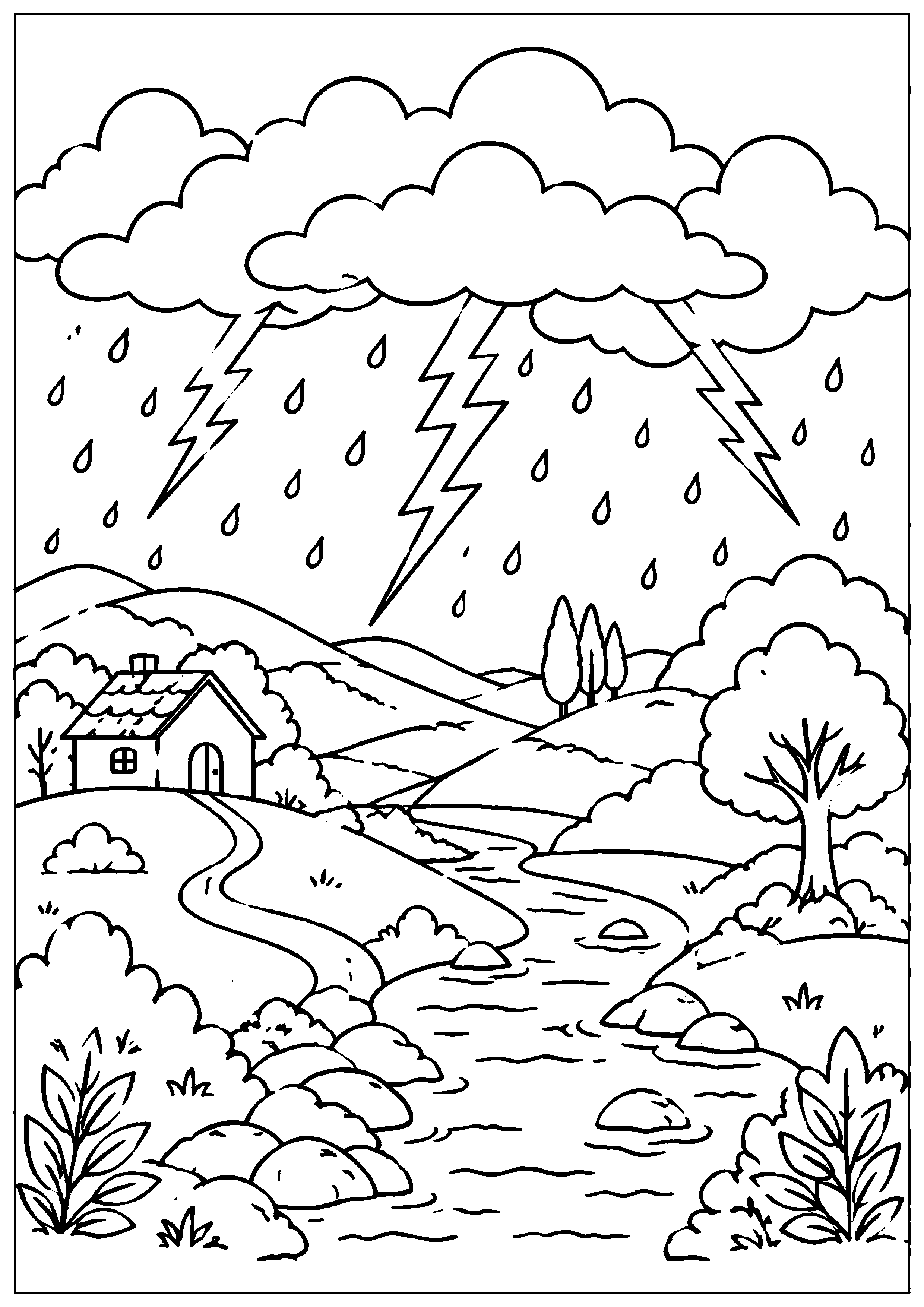Coloriage Orage à imprimer – dessin n°15