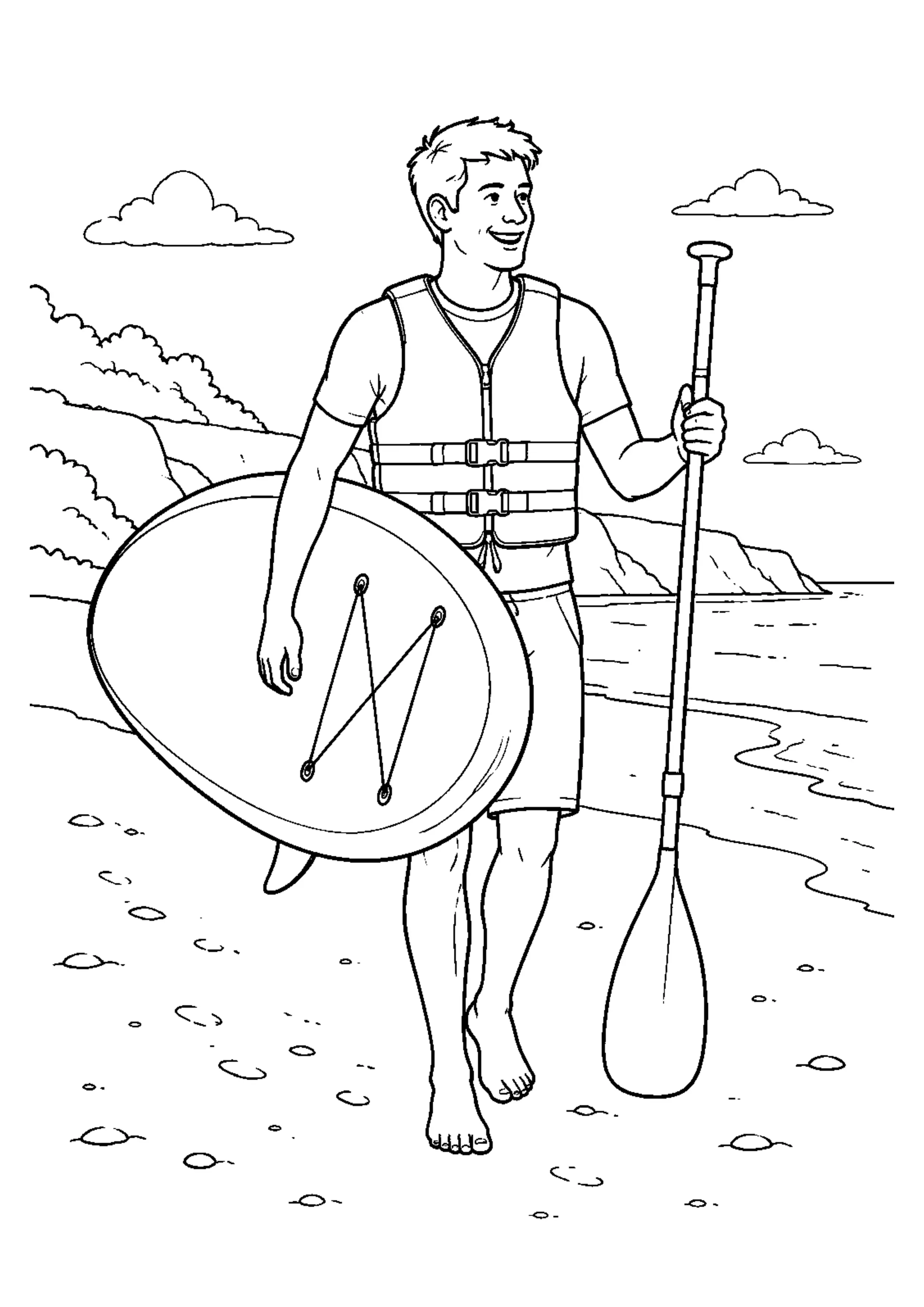 Coloriage paddle : 20 dessins à imprimer – dessin 16