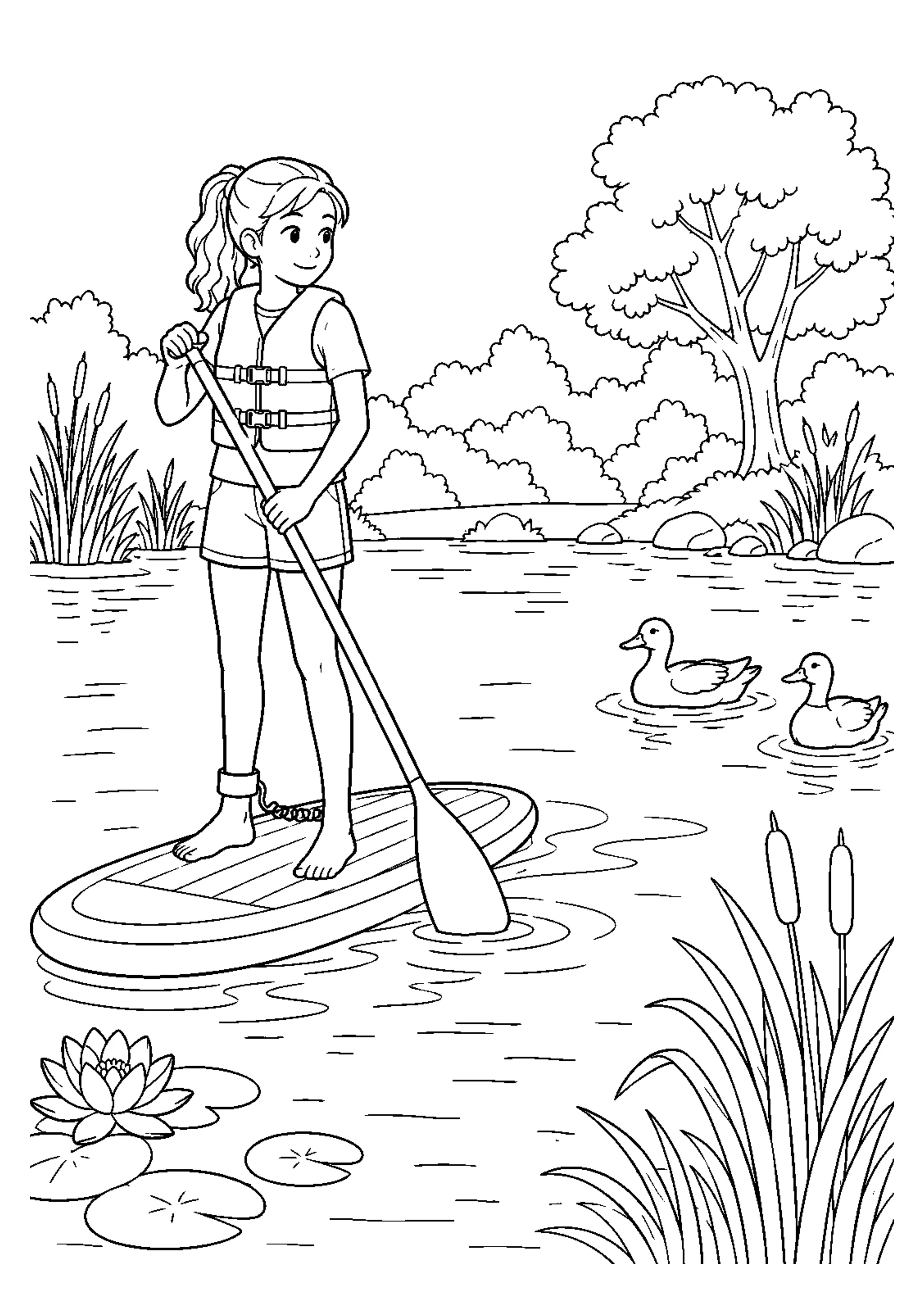 Coloriage paddle : 20 dessins à imprimer – dessin 15