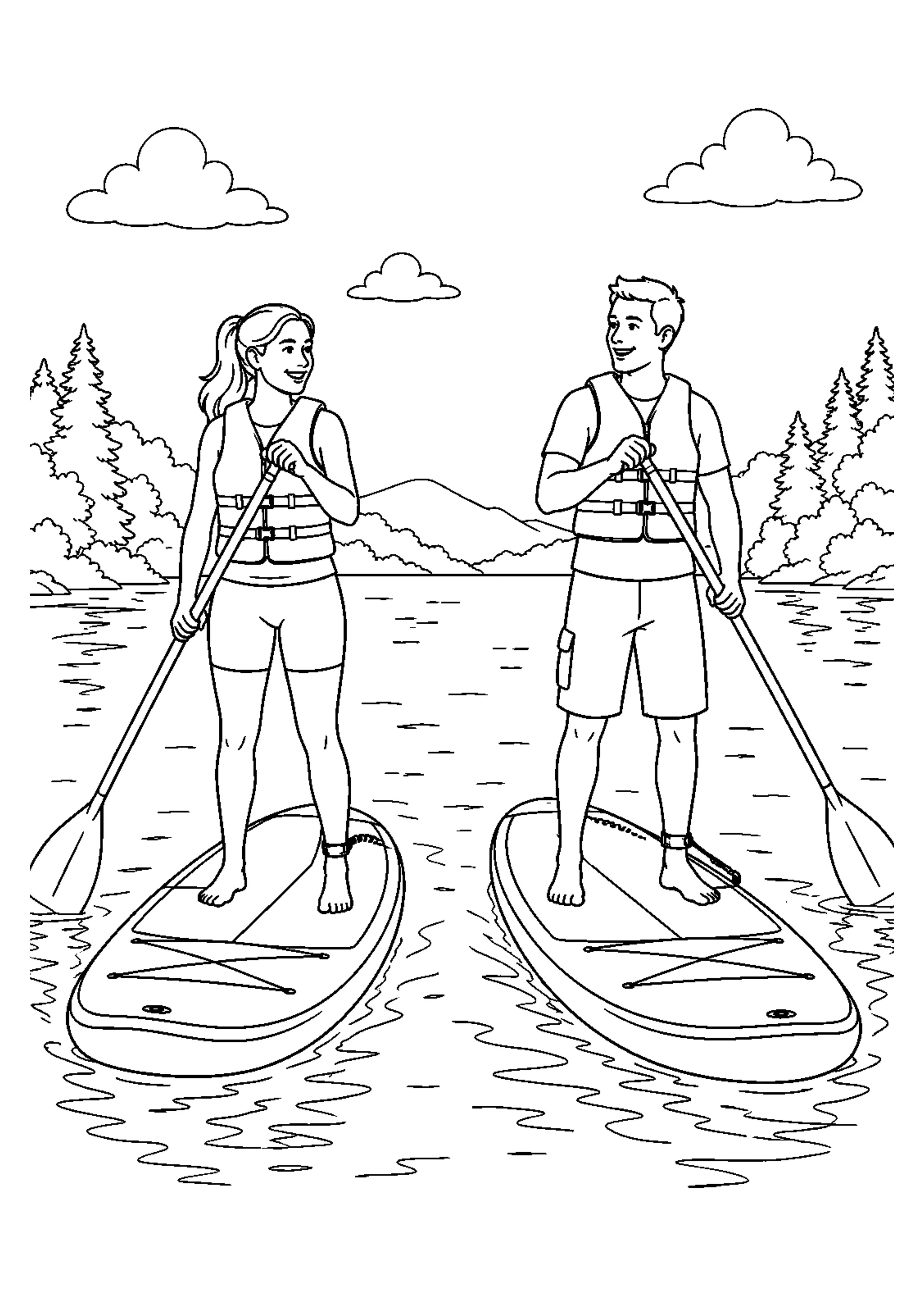 Coloriage paddle : 20 dessins à imprimer – dessin 14