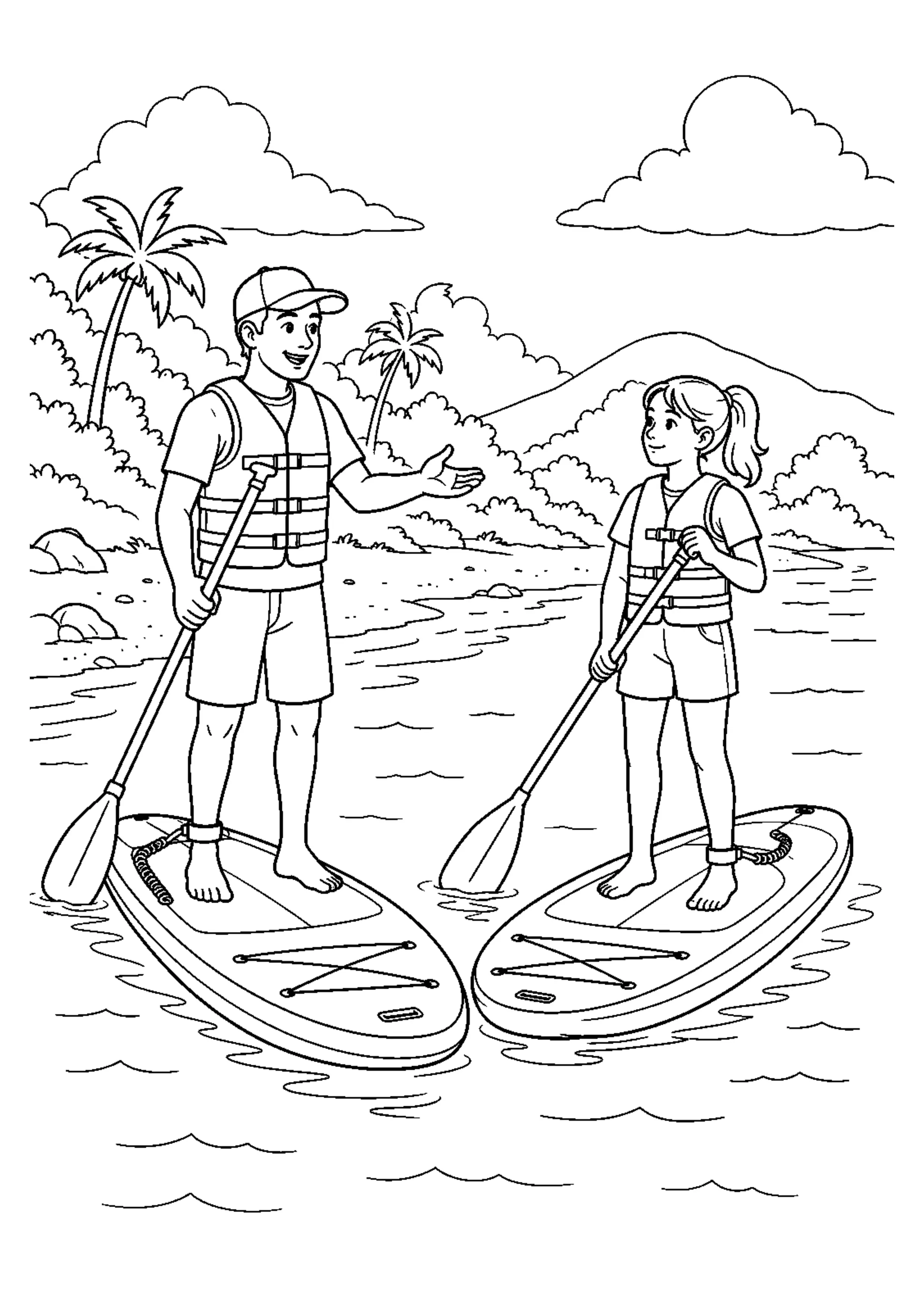 Coloriage paddle : 20 dessins à imprimer – dessin 12