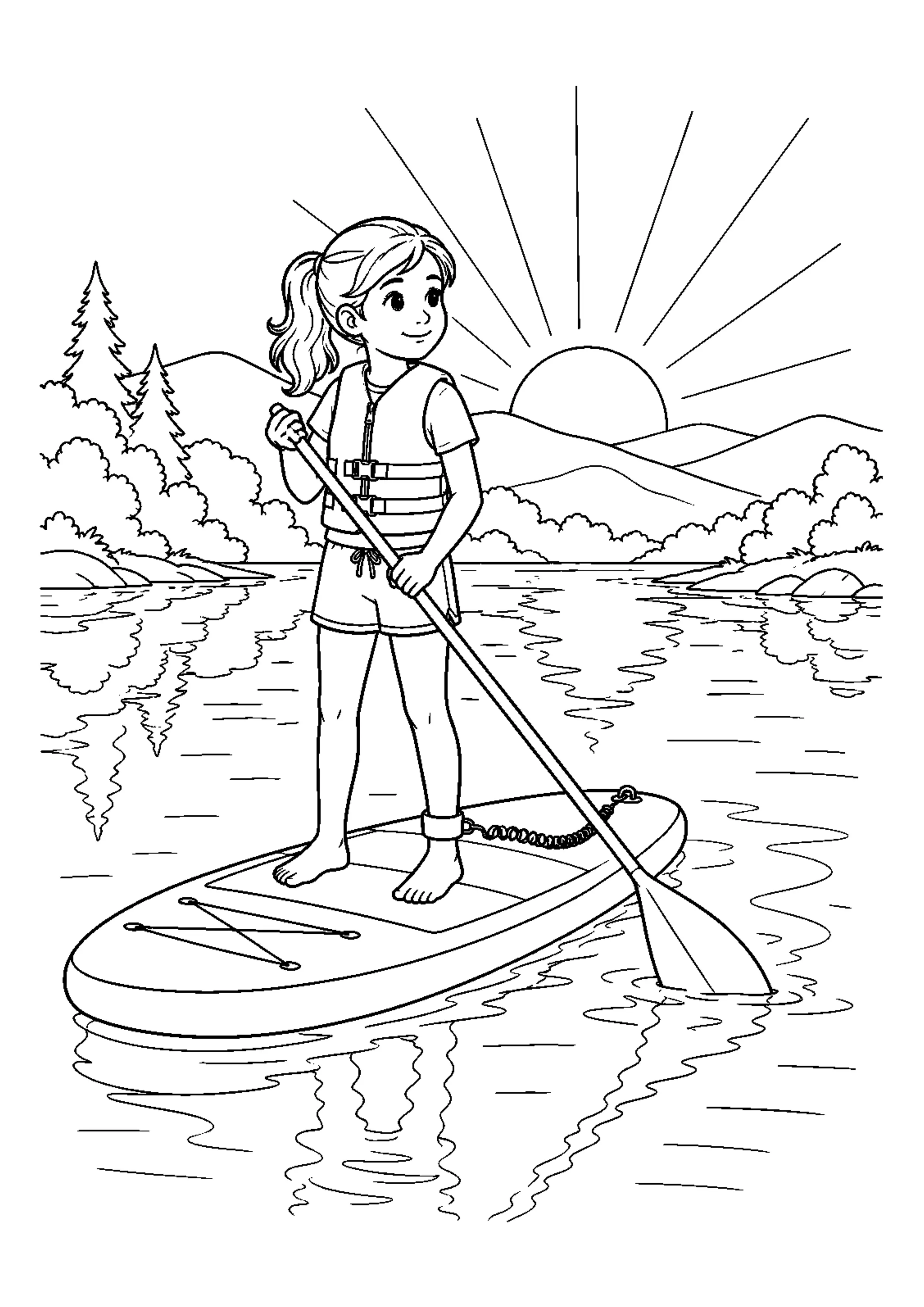 Coloriage paddle : 20 dessins à imprimer – dessin 10