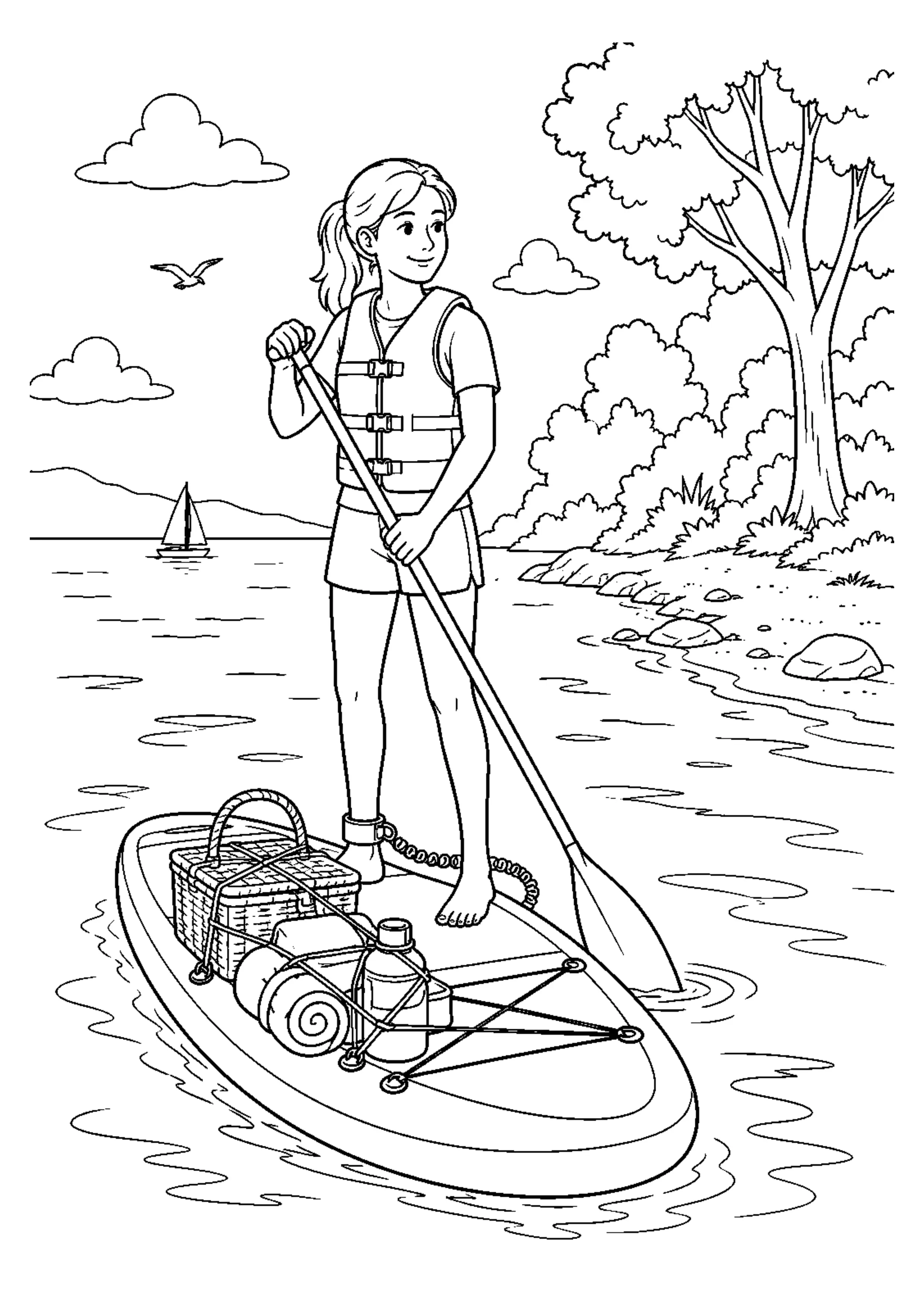 Coloriage paddle : 20 dessins à imprimer – dessin 9