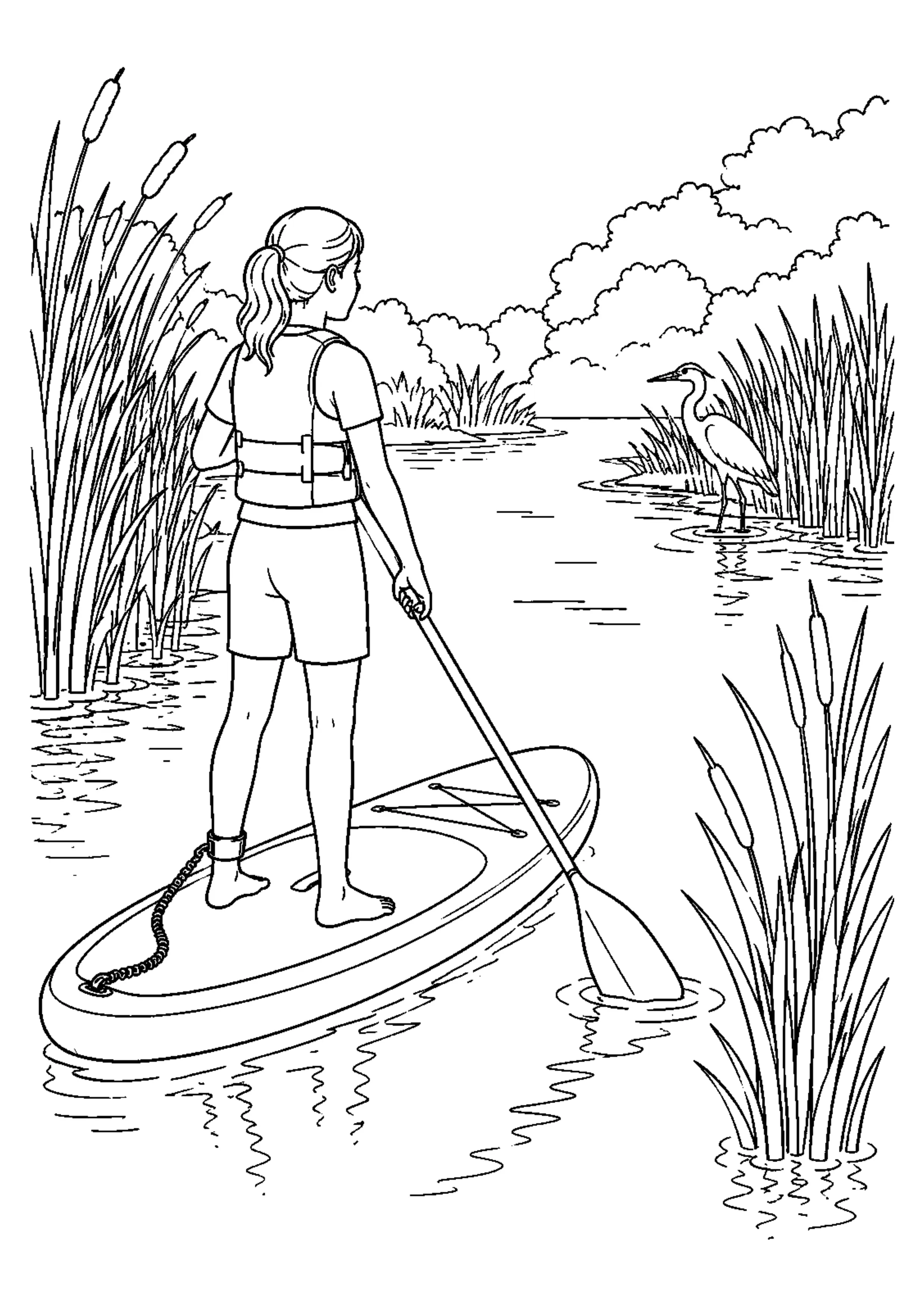 Coloriage paddle : 20 dessins à imprimer – dessin 8