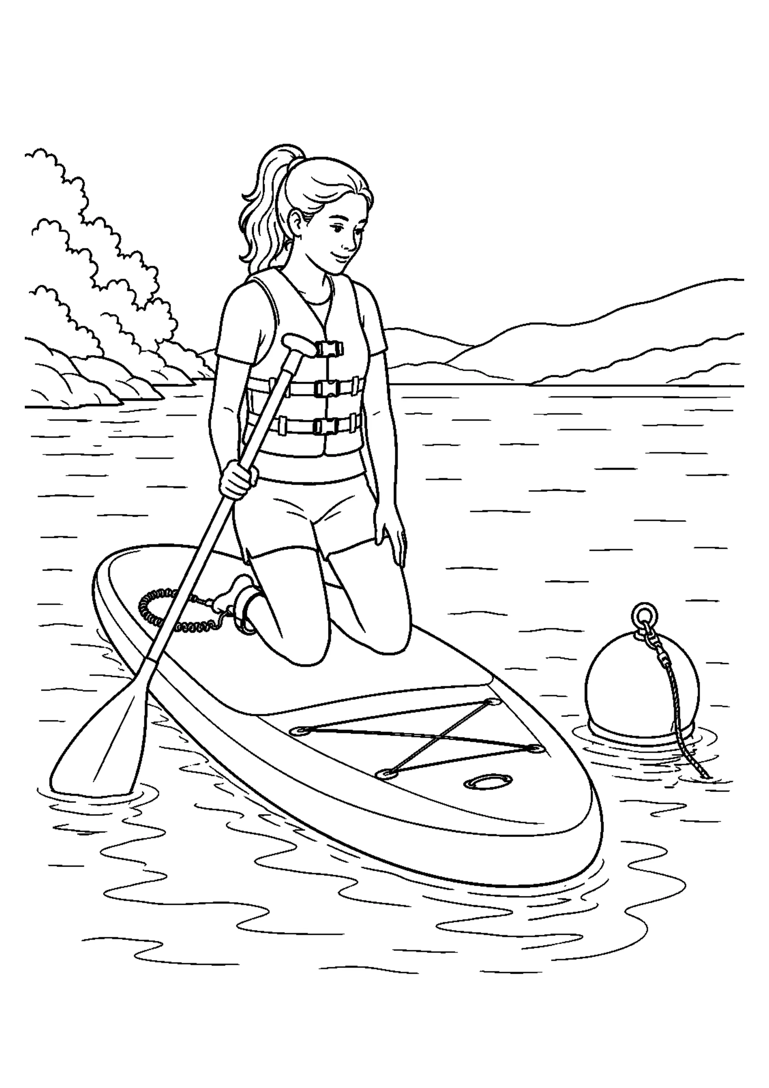 Coloriage paddle : 20 dessins à imprimer – dessin 7
