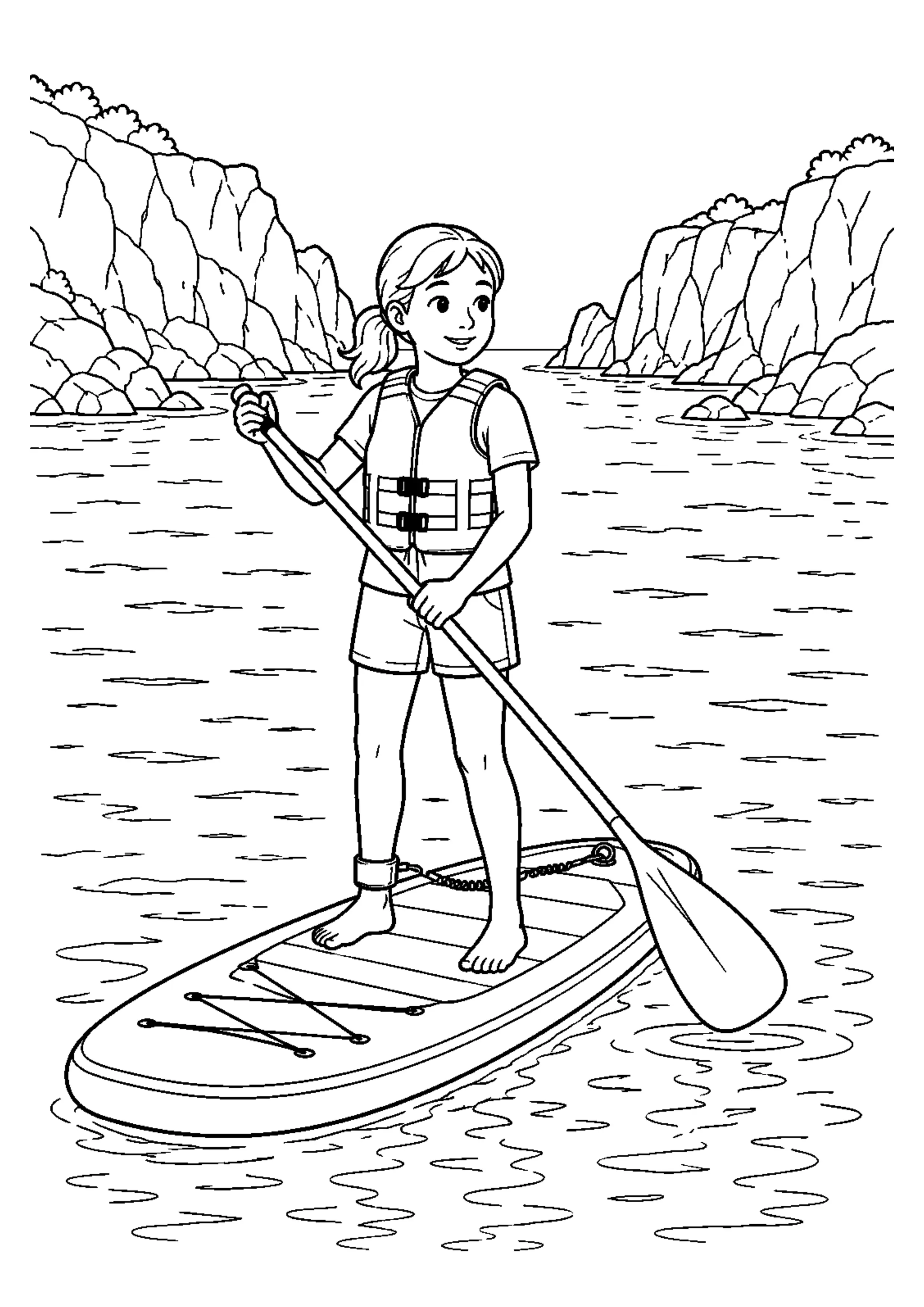 Coloriage paddle : 20 dessins à imprimer – dessin 5