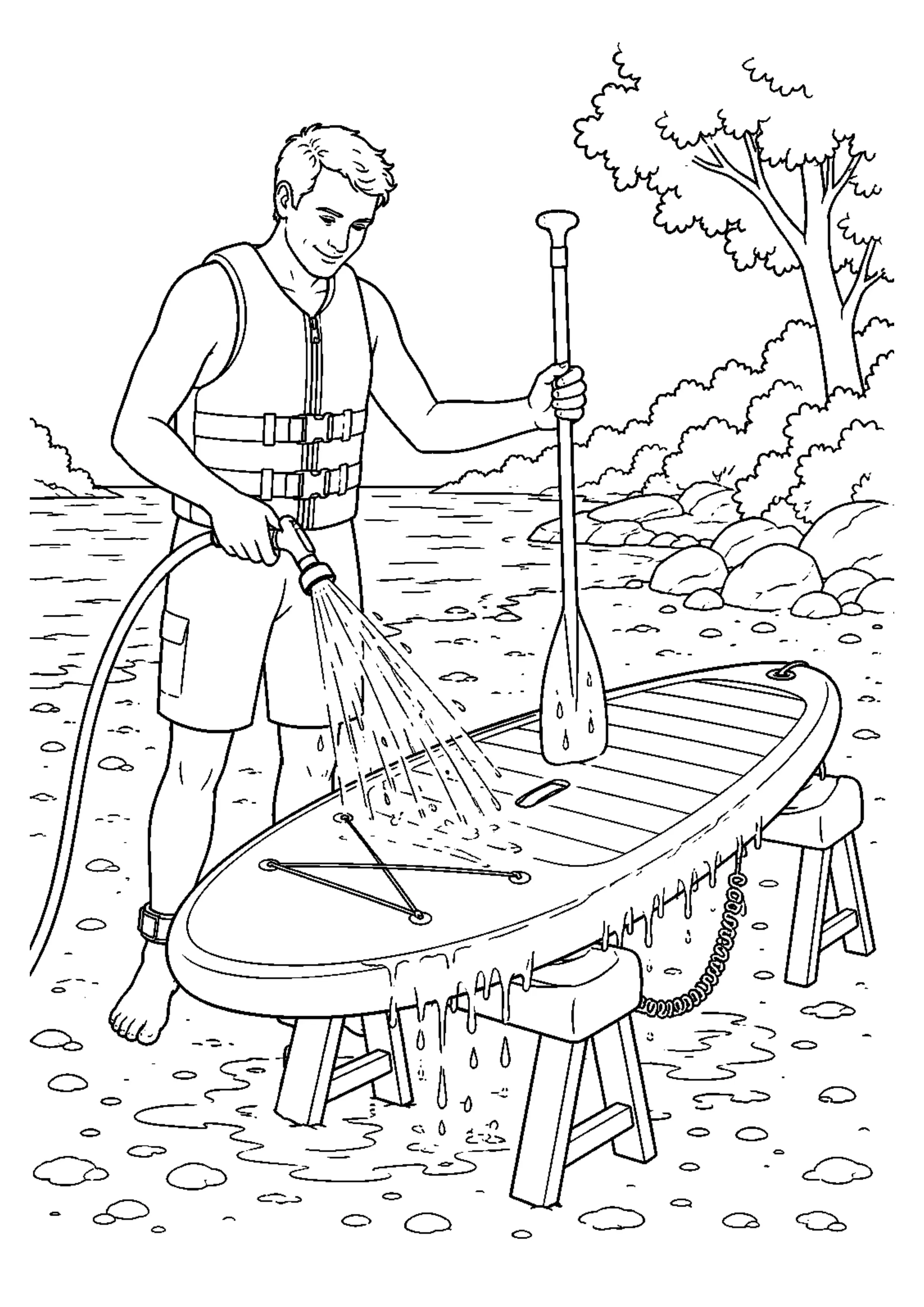 Coloriage paddle : 20 dessins à imprimer – dessin 4