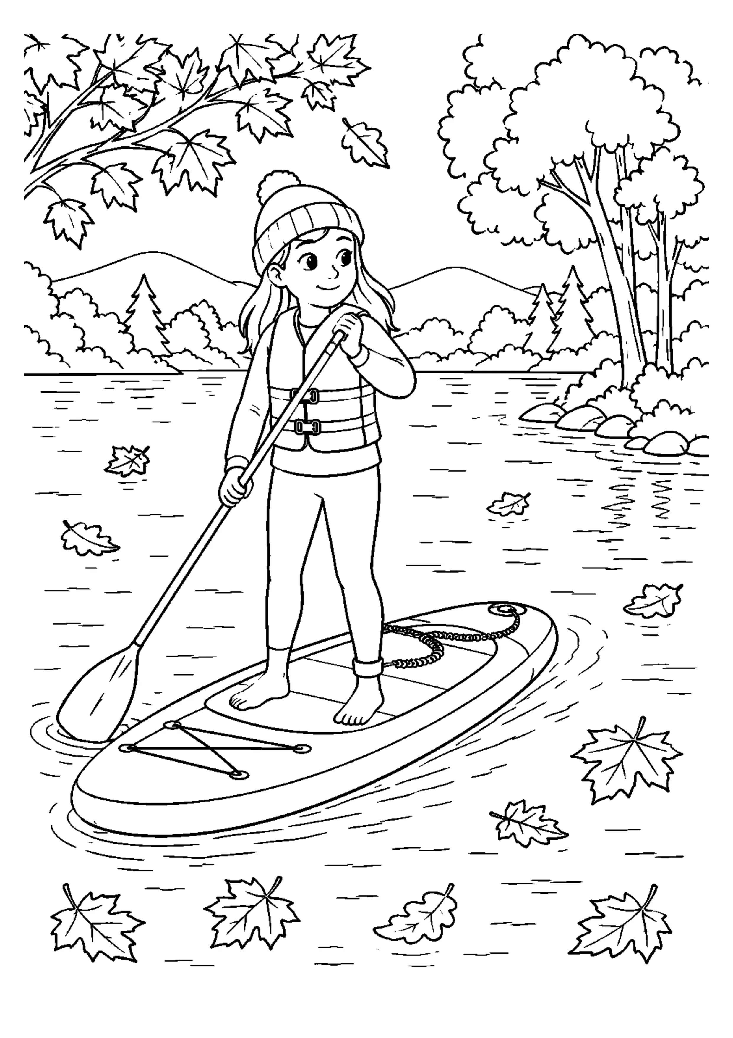 Coloriage paddle : 20 dessins à imprimer – dessin 2