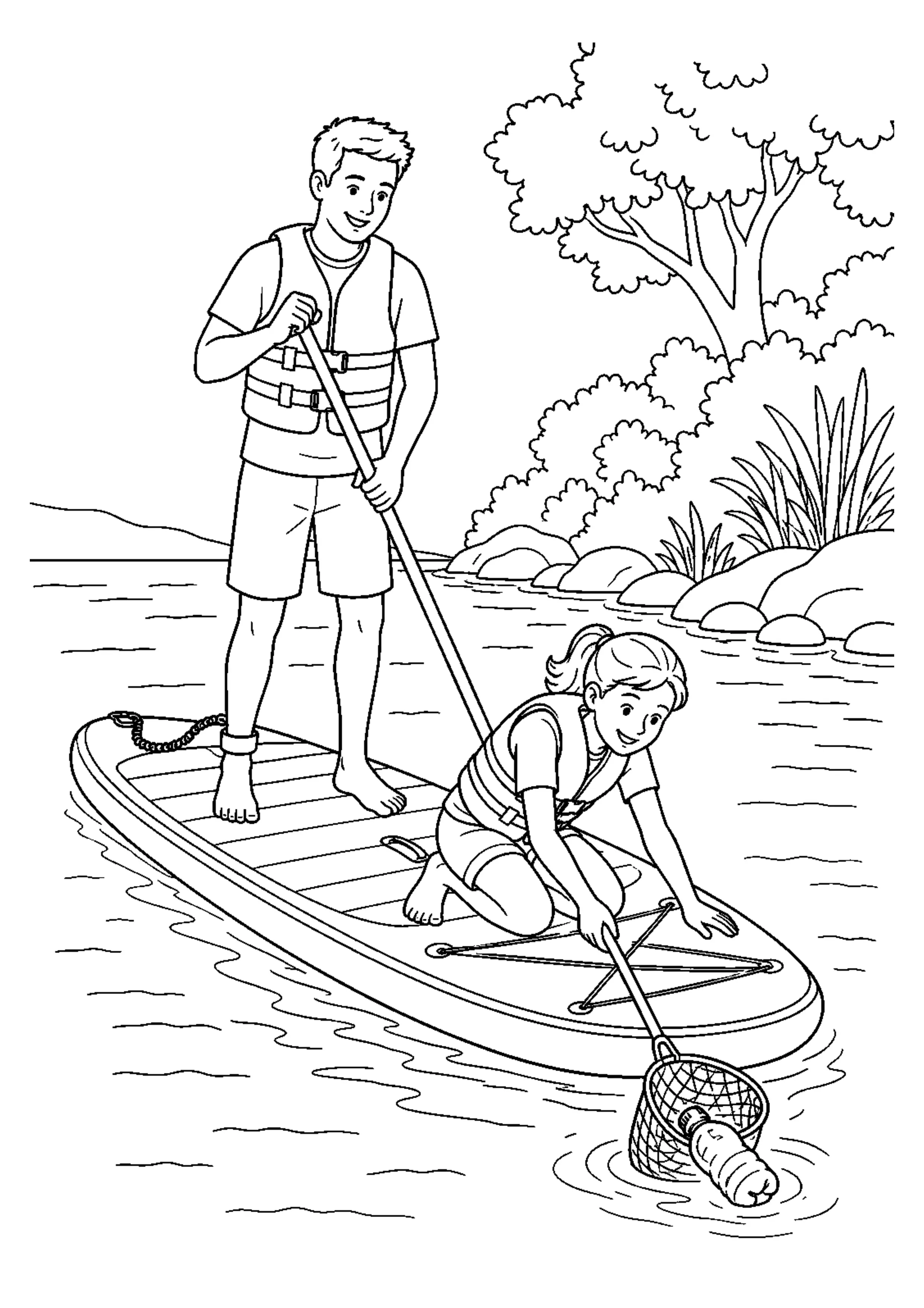 Coloriage paddle : 20 dessins à imprimer – dessin 1