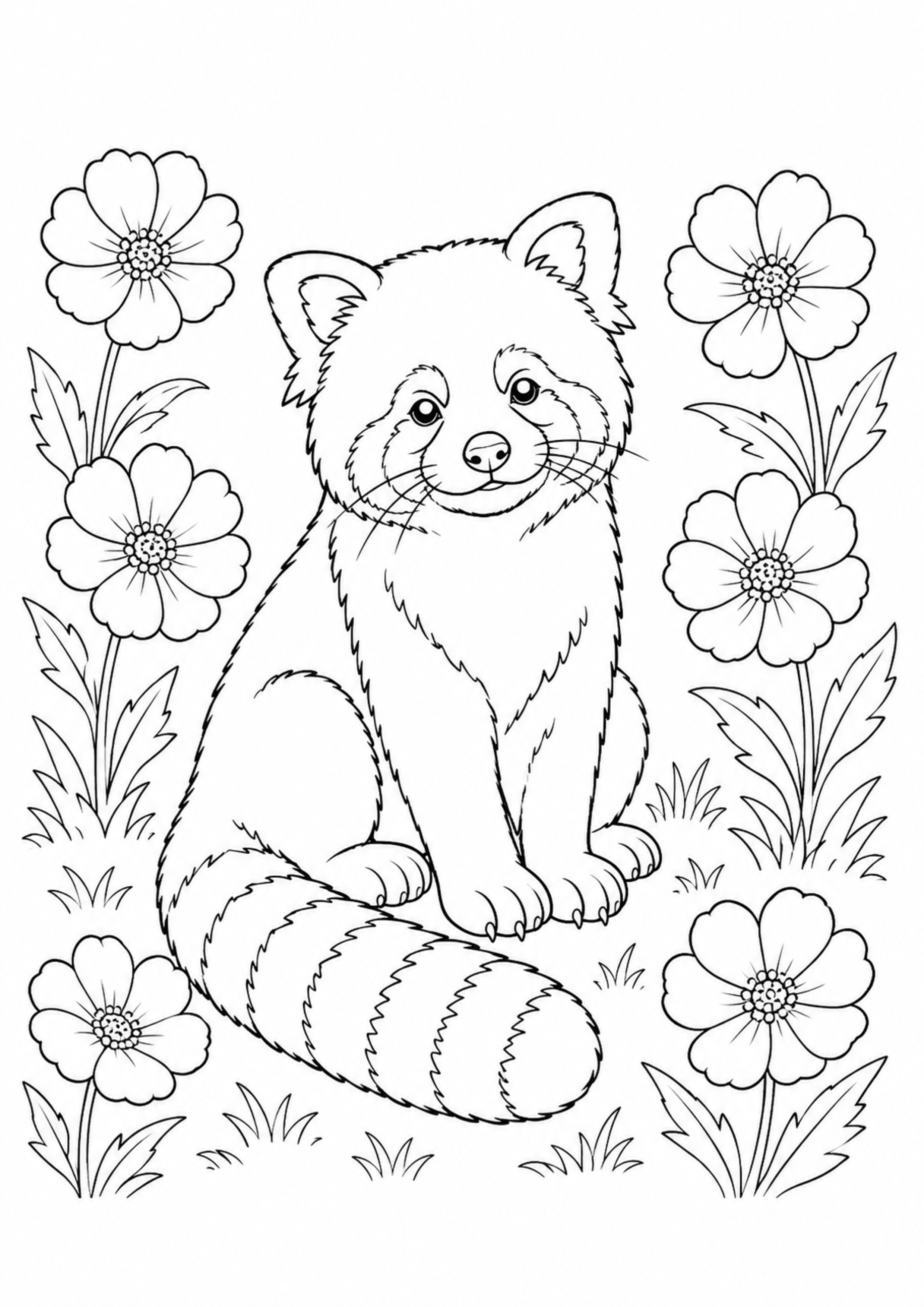 Coloriage Panda roux à imprimer – dessin n°6