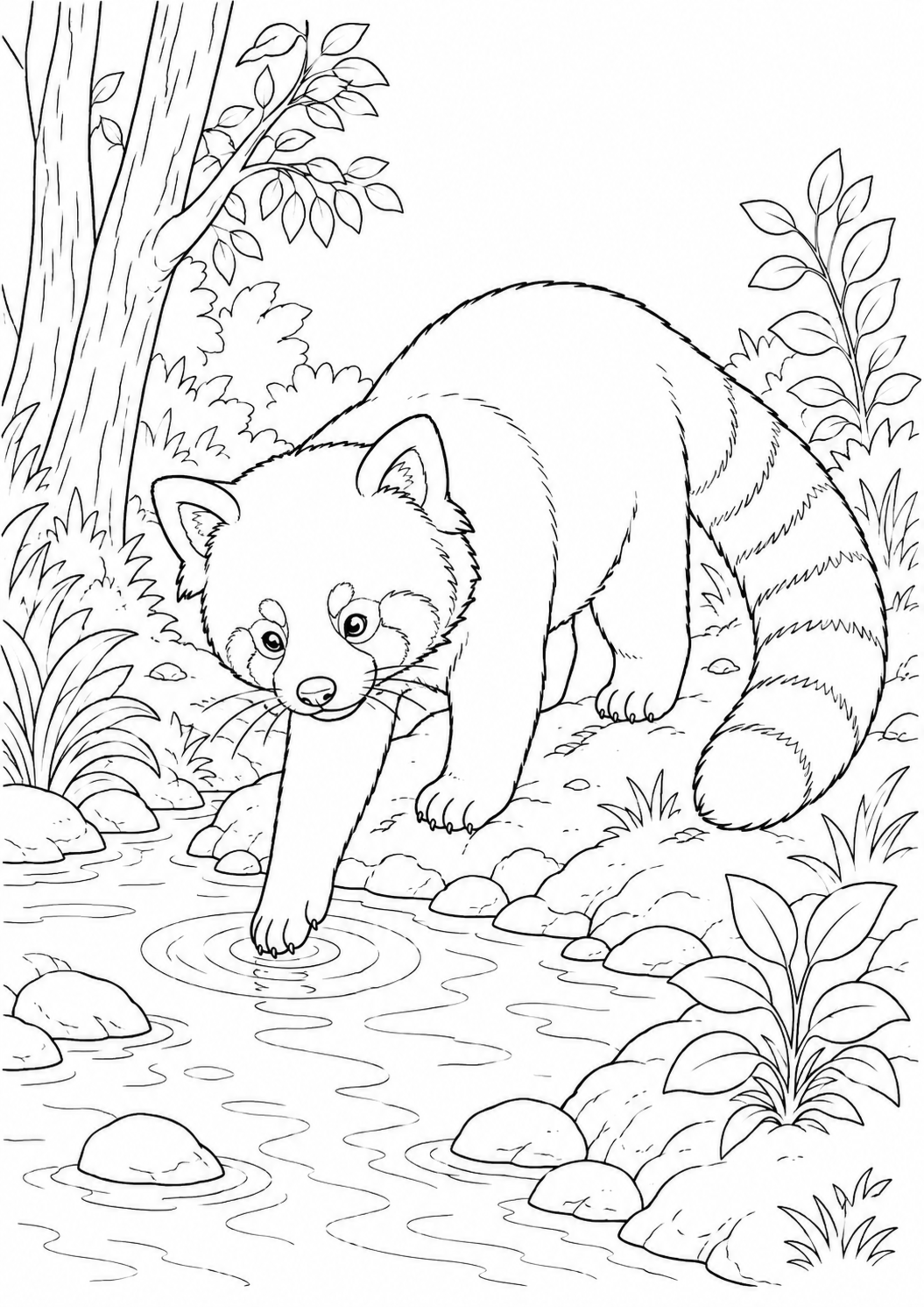 Coloriage Panda roux à imprimer – dessin n°7