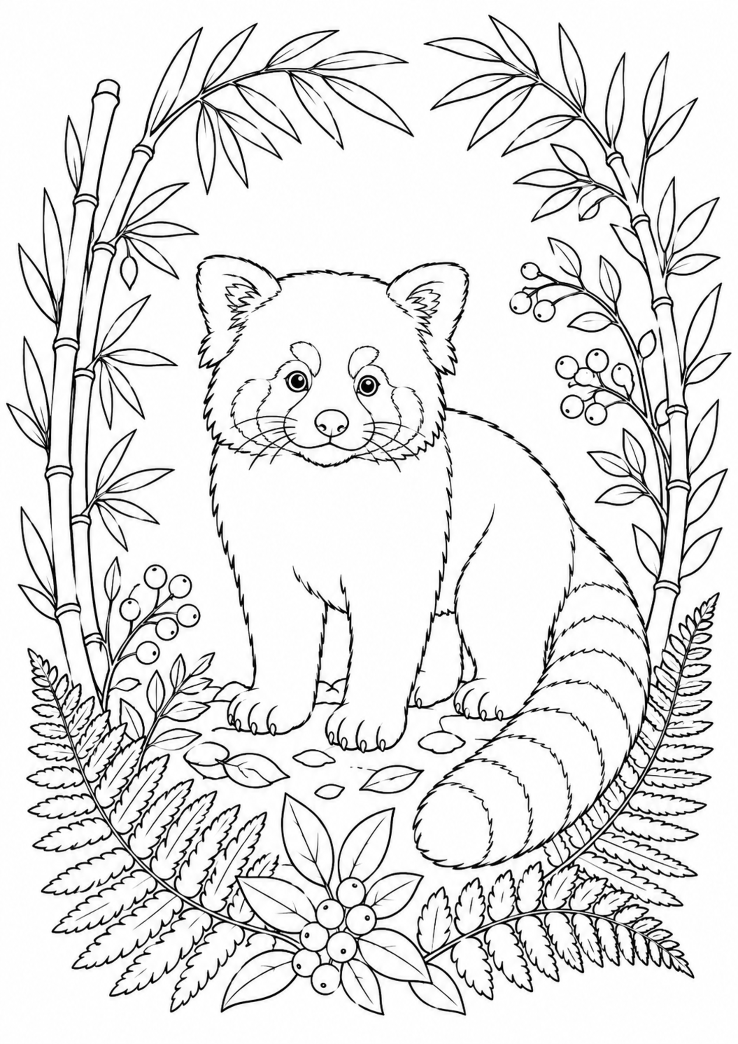 Coloriage Panda roux à imprimer – dessin n°16