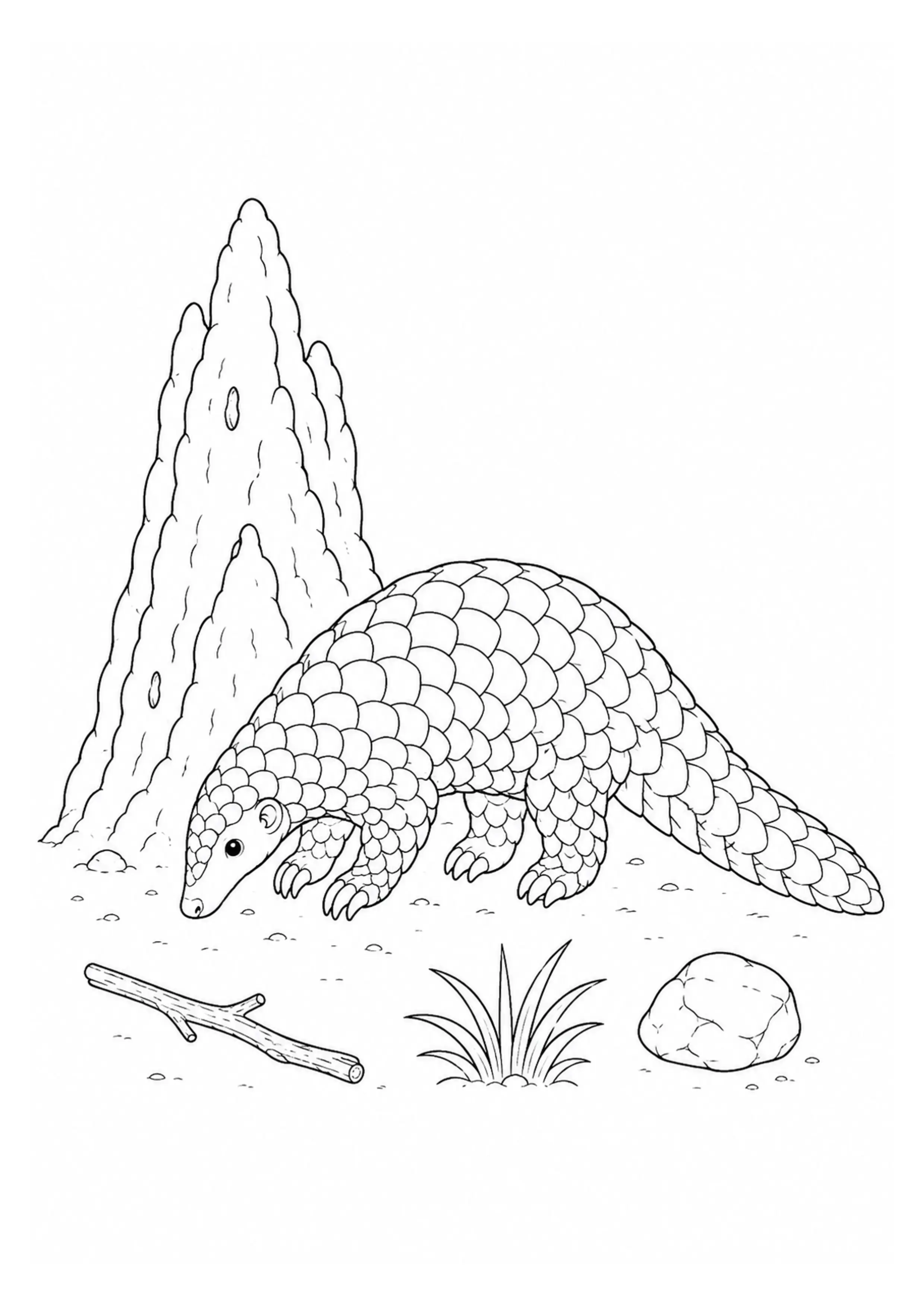 Coloriage Pangolin à imprimer – dessin 3