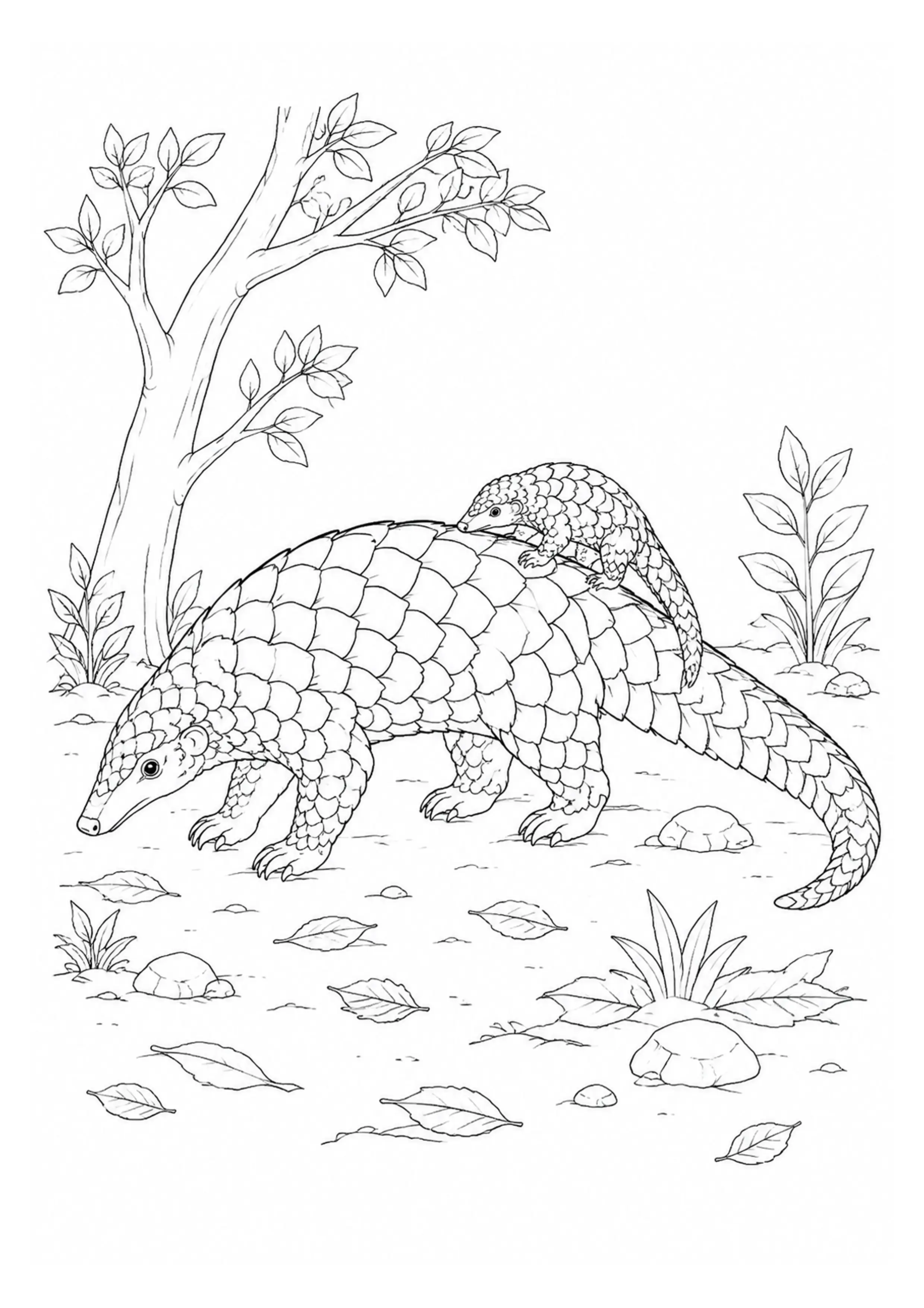 Coloriage Pangolin à imprimer – dessin n°5