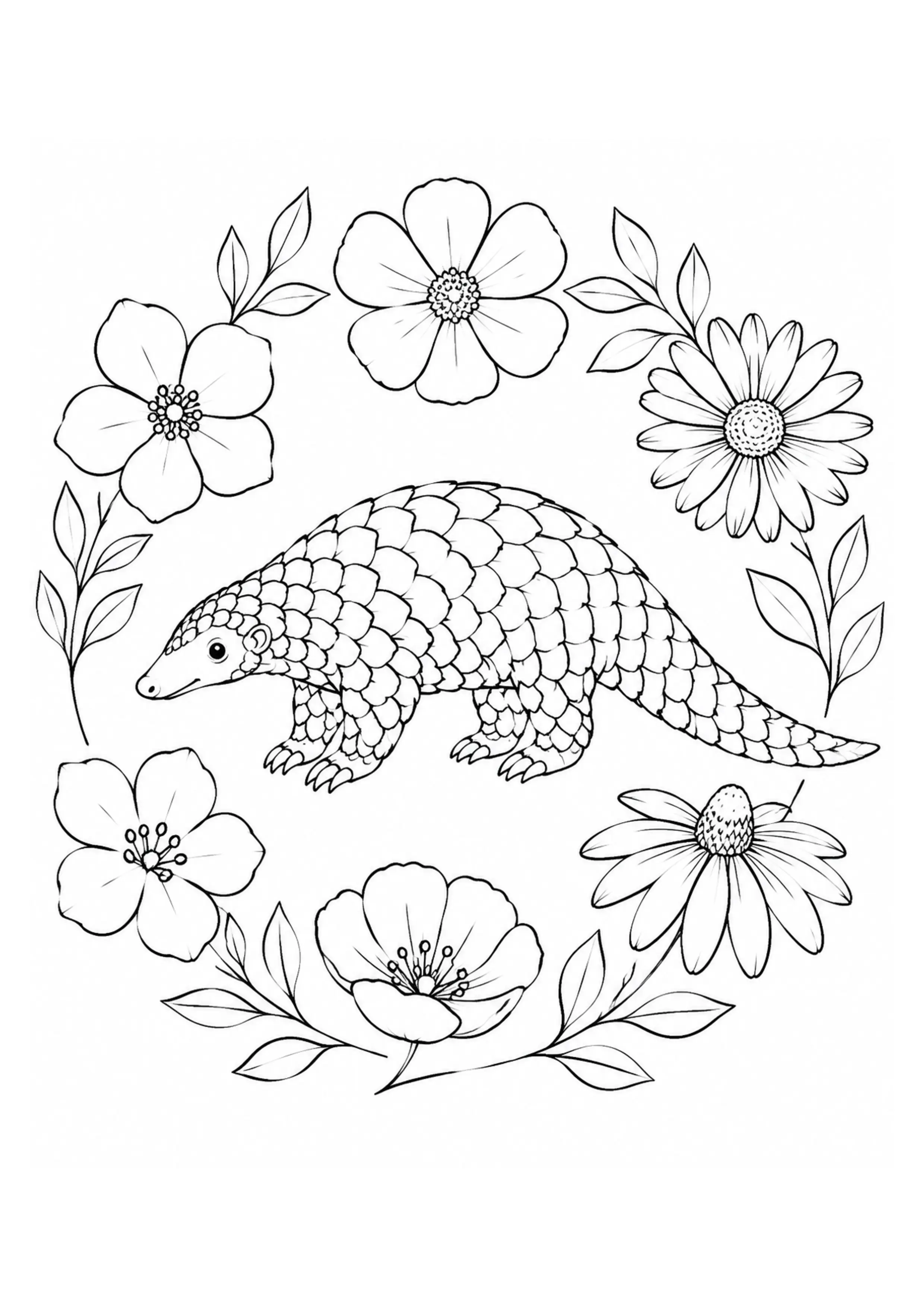 Coloriage Pangolin à imprimer – dessin n°6