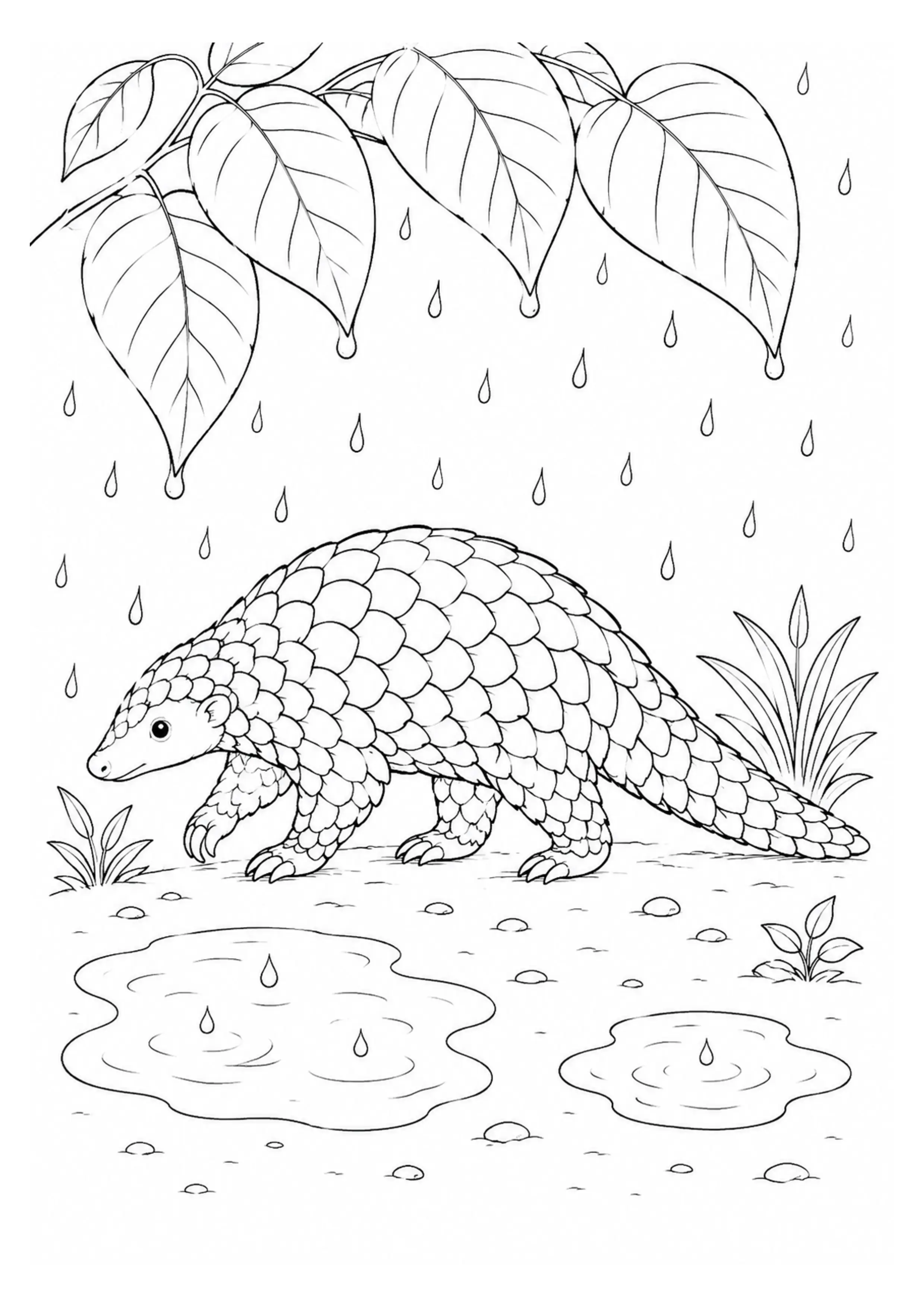 Coloriage Pangolin à imprimer – dessin n°10