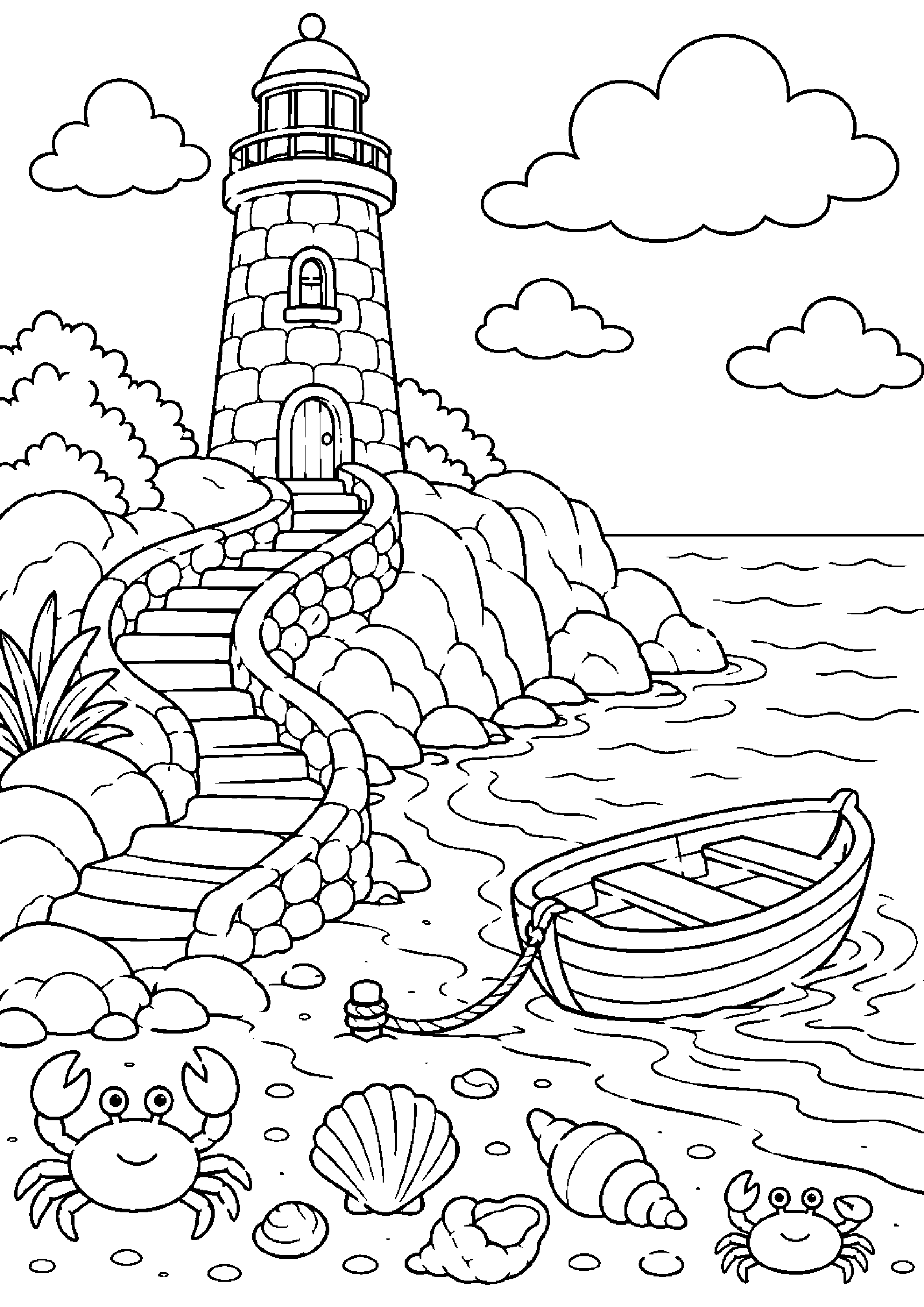 Coloriage phare à imprimer – dessin n°2