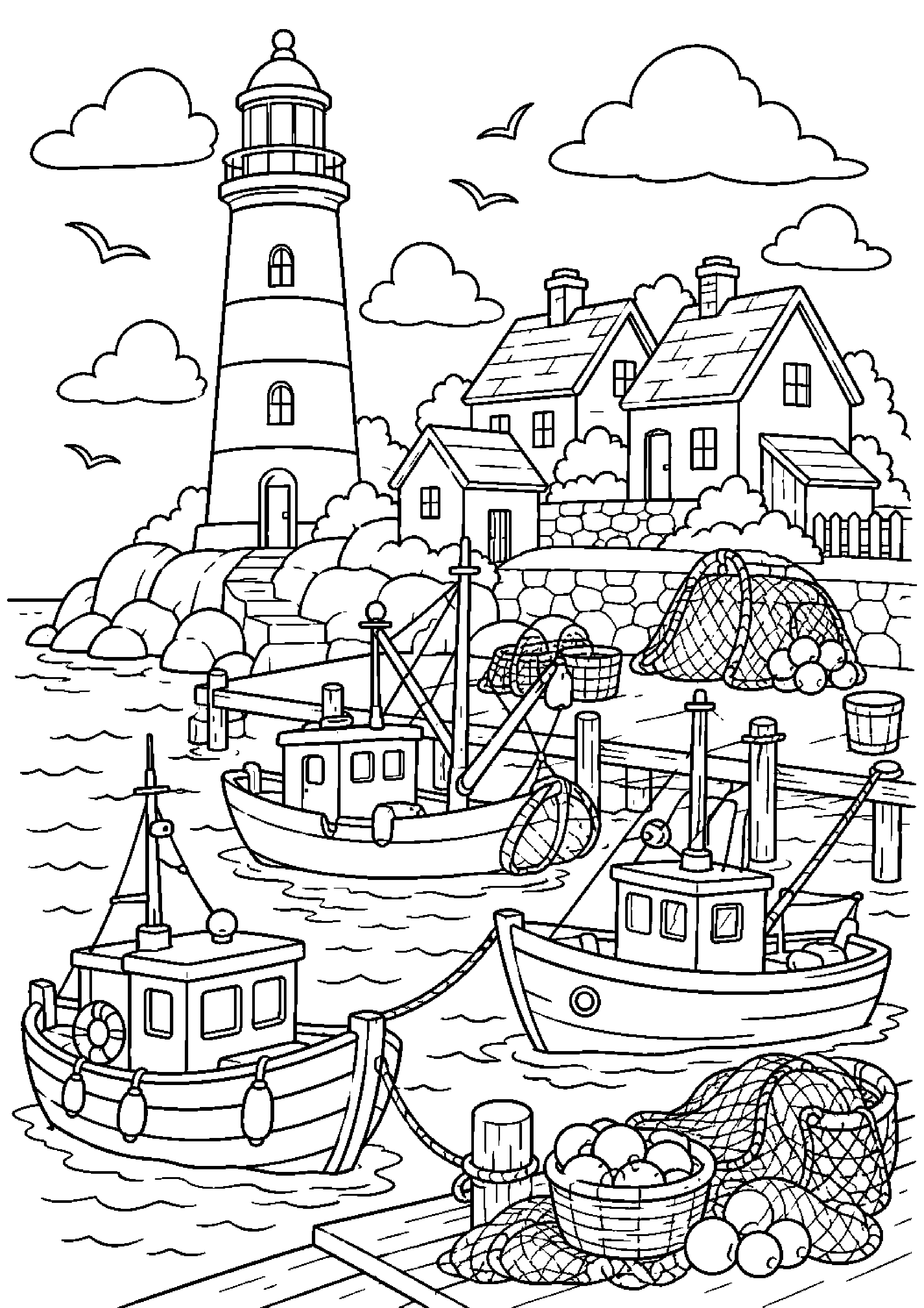 Coloriage phare à imprimer – dessin n°4