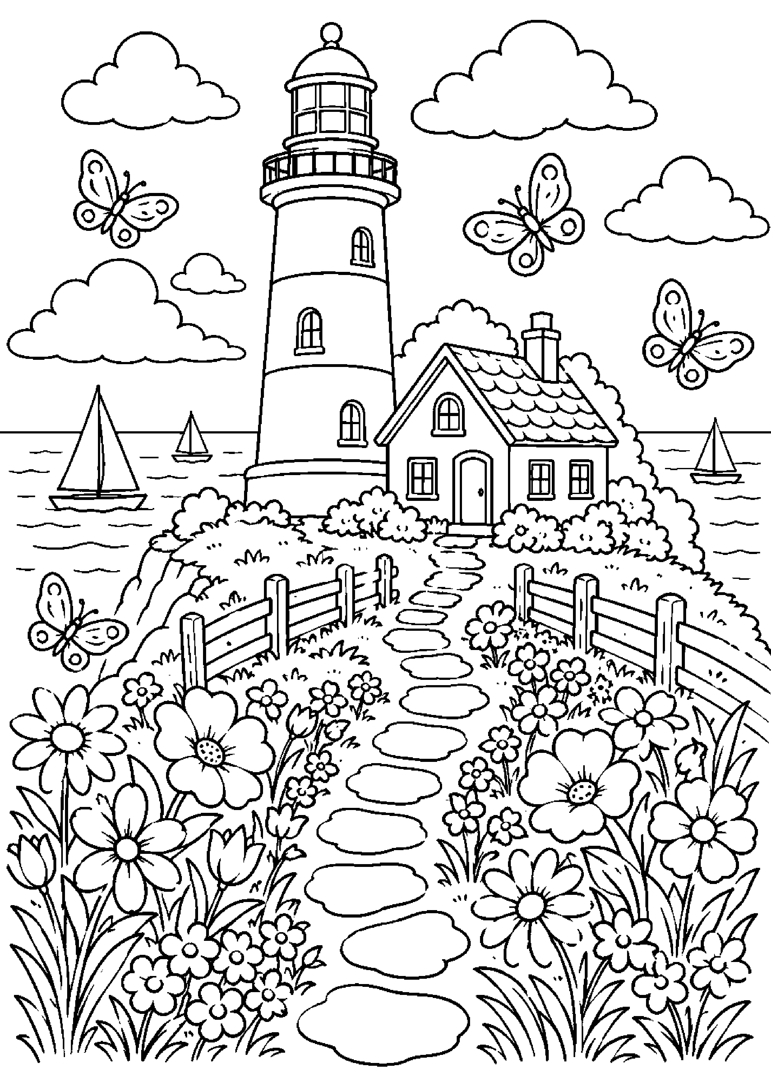 Coloriage phare à imprimer – dessin n°5