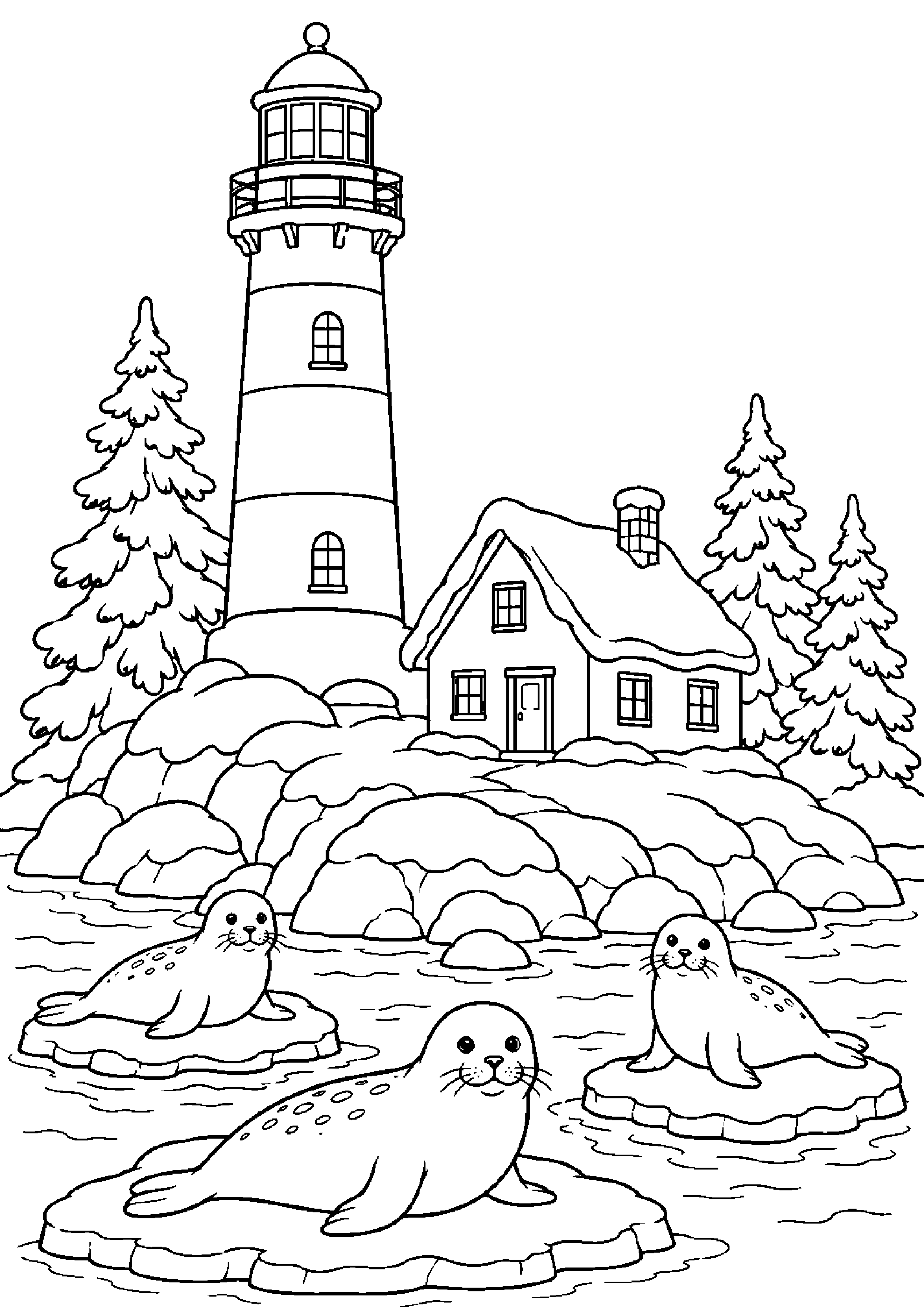 Coloriage phare à imprimer – dessin n°6