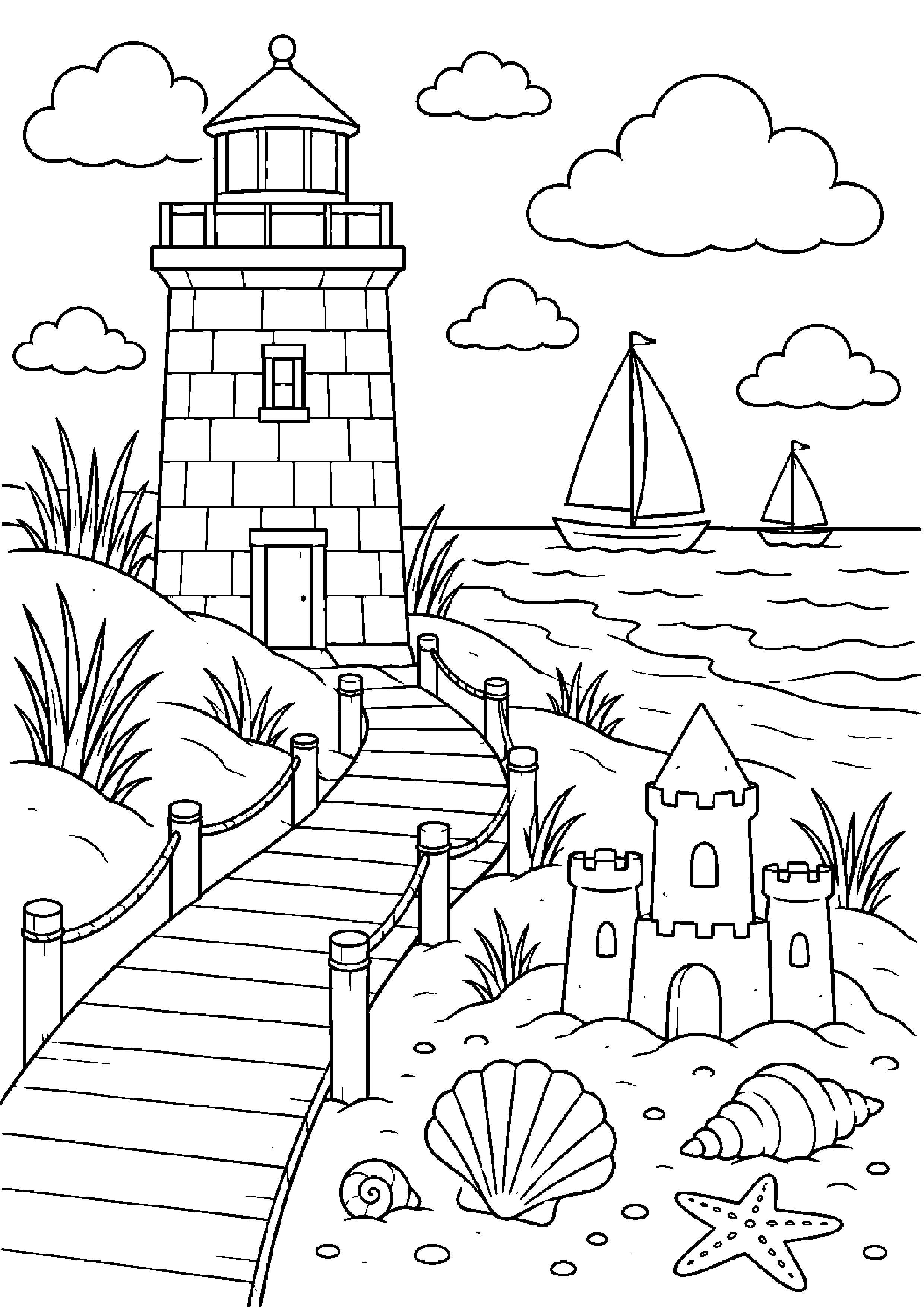 Coloriage phare à imprimer – dessin n°8