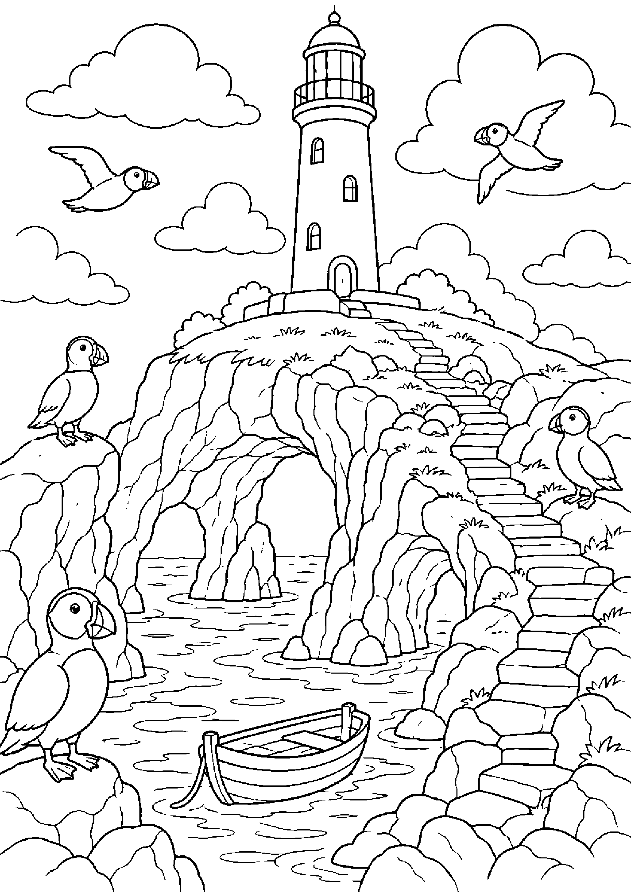 Coloriage phare à imprimer – dessin n°9