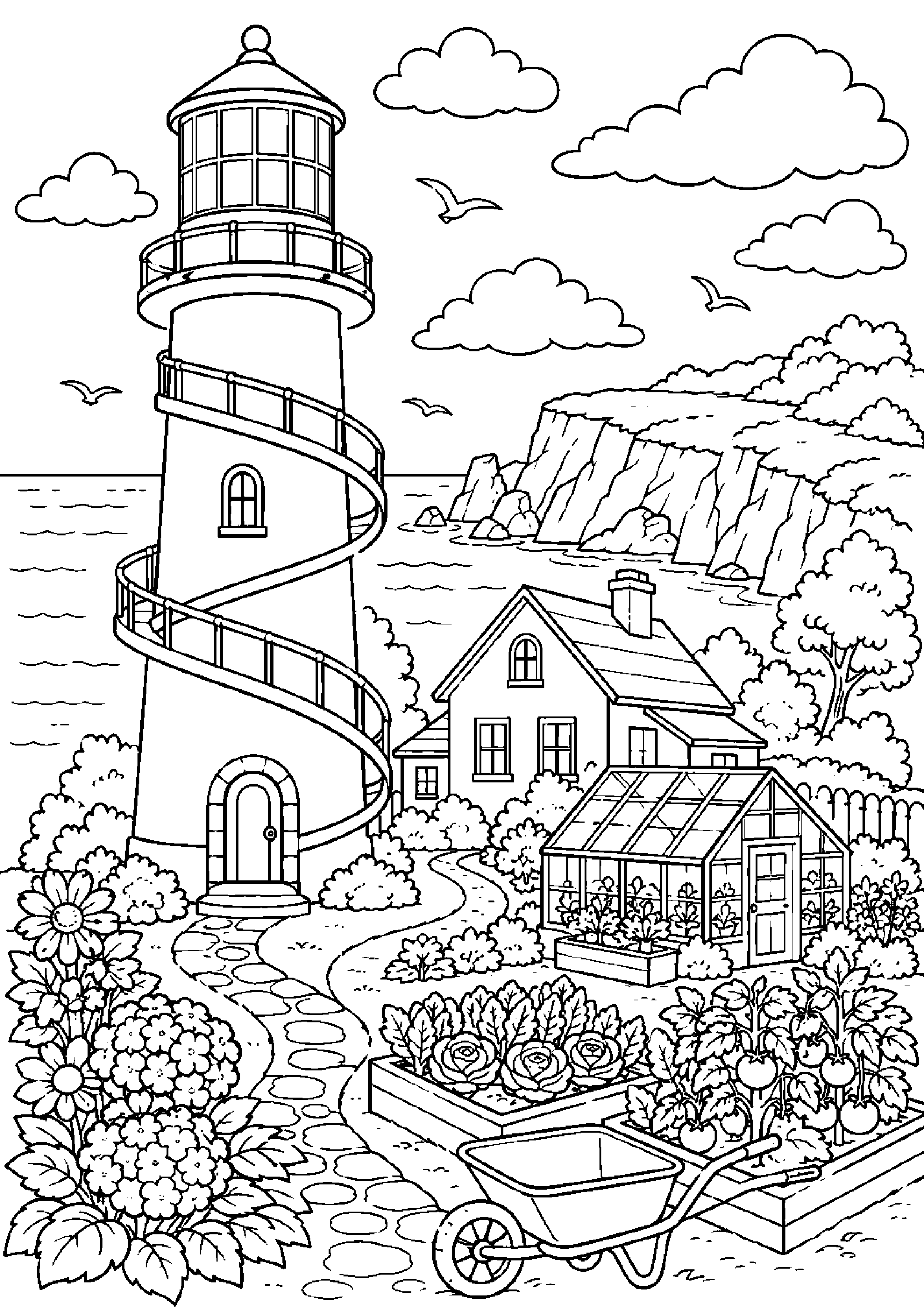 Coloriage phare à imprimer – dessin n°10